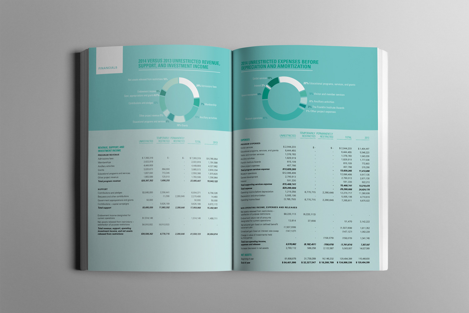 Infographic spread for the annual report