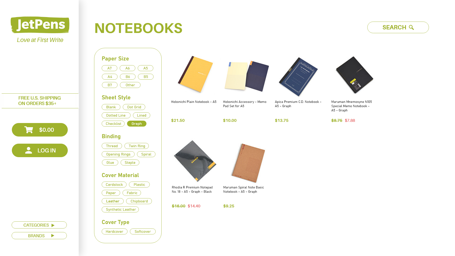 Browsing only the notebooks which fit the "GRAPH" requirement