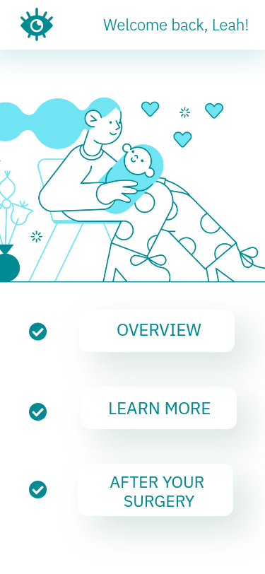 "After Your Surgery" is unlocked after completing "Learn More" and "Check your Knowledge"