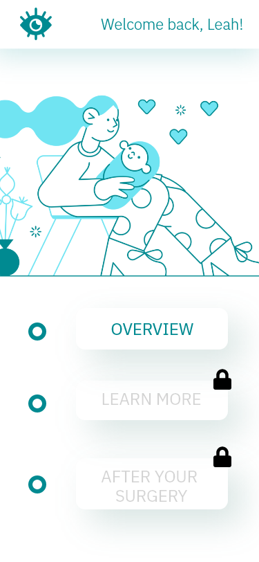 Initial user view - Second two modules are still locked.