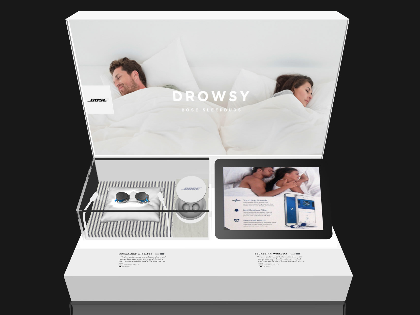 BOSE noise-masking sleep buds automated display