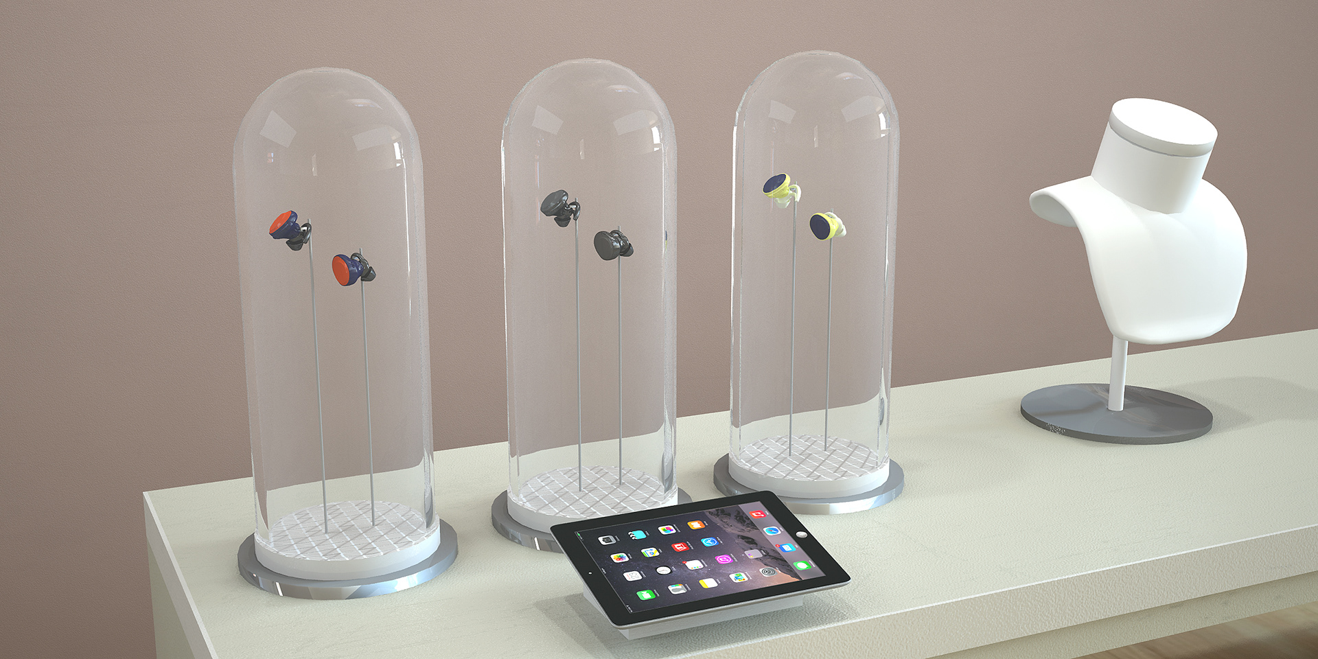 product displayed inside the Bell jars evokes something exotic