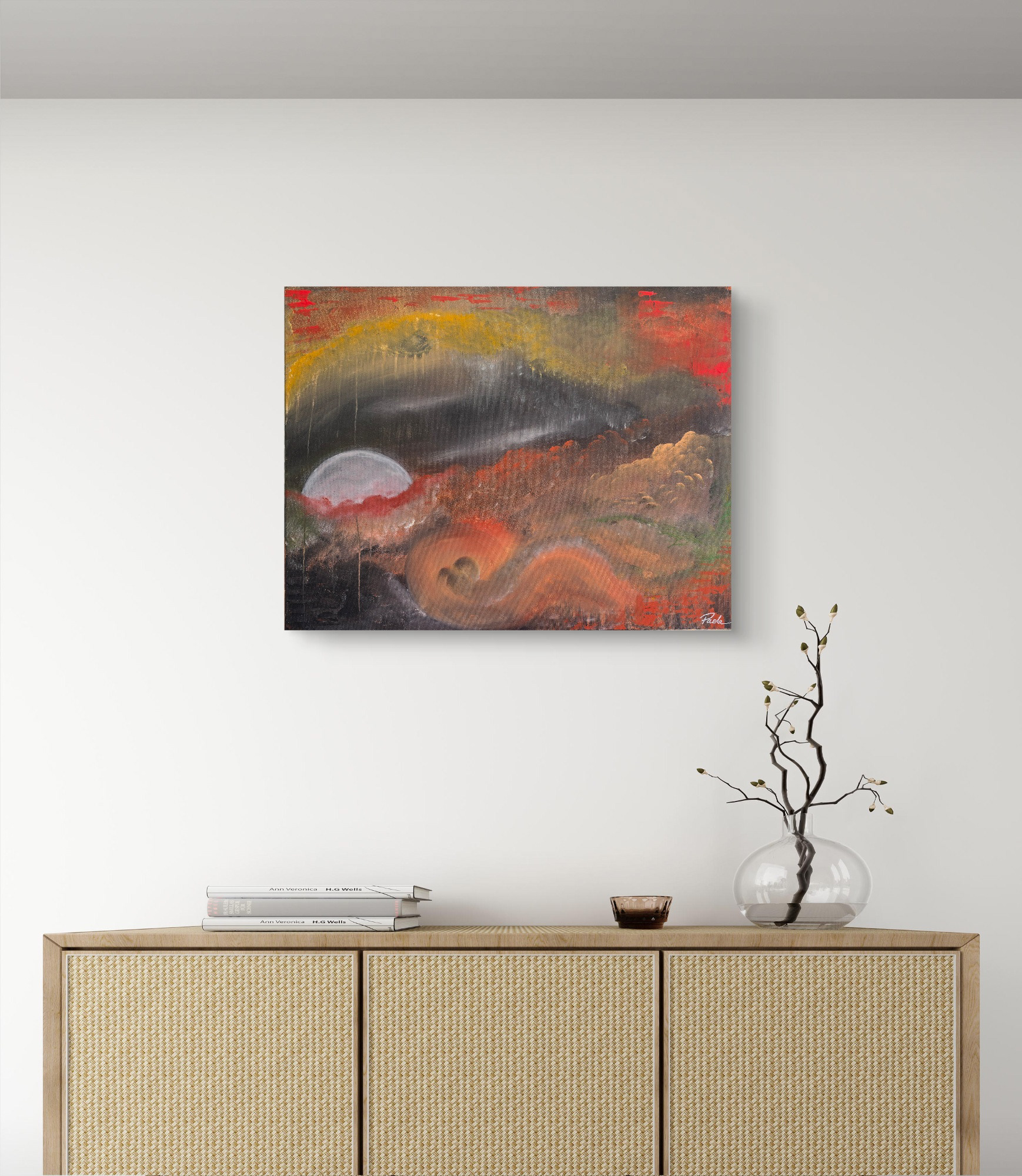 "Invasion céleste", 50x65, 2019.