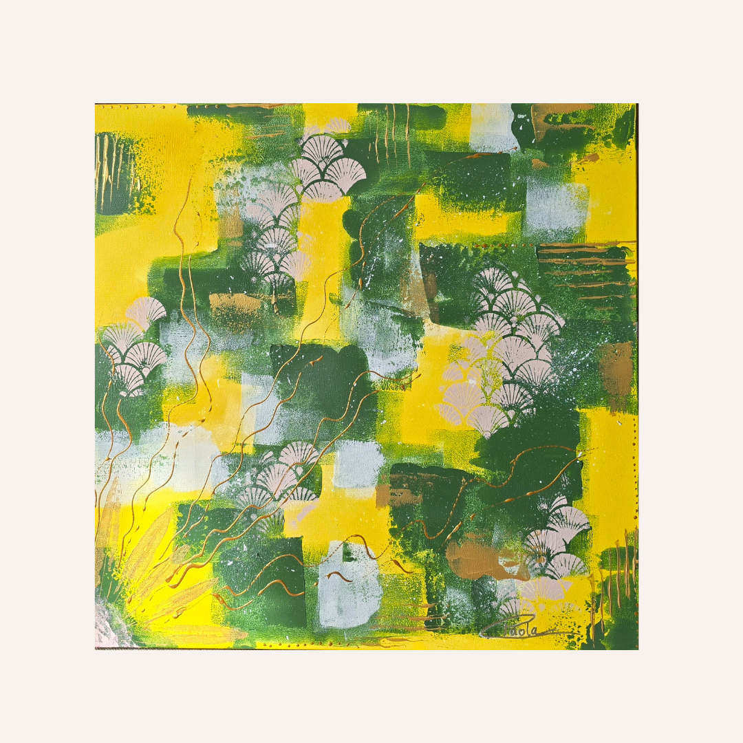 "Promesse printanière", 50x50, toile 3D, 2025. Tarif: 300 euros.