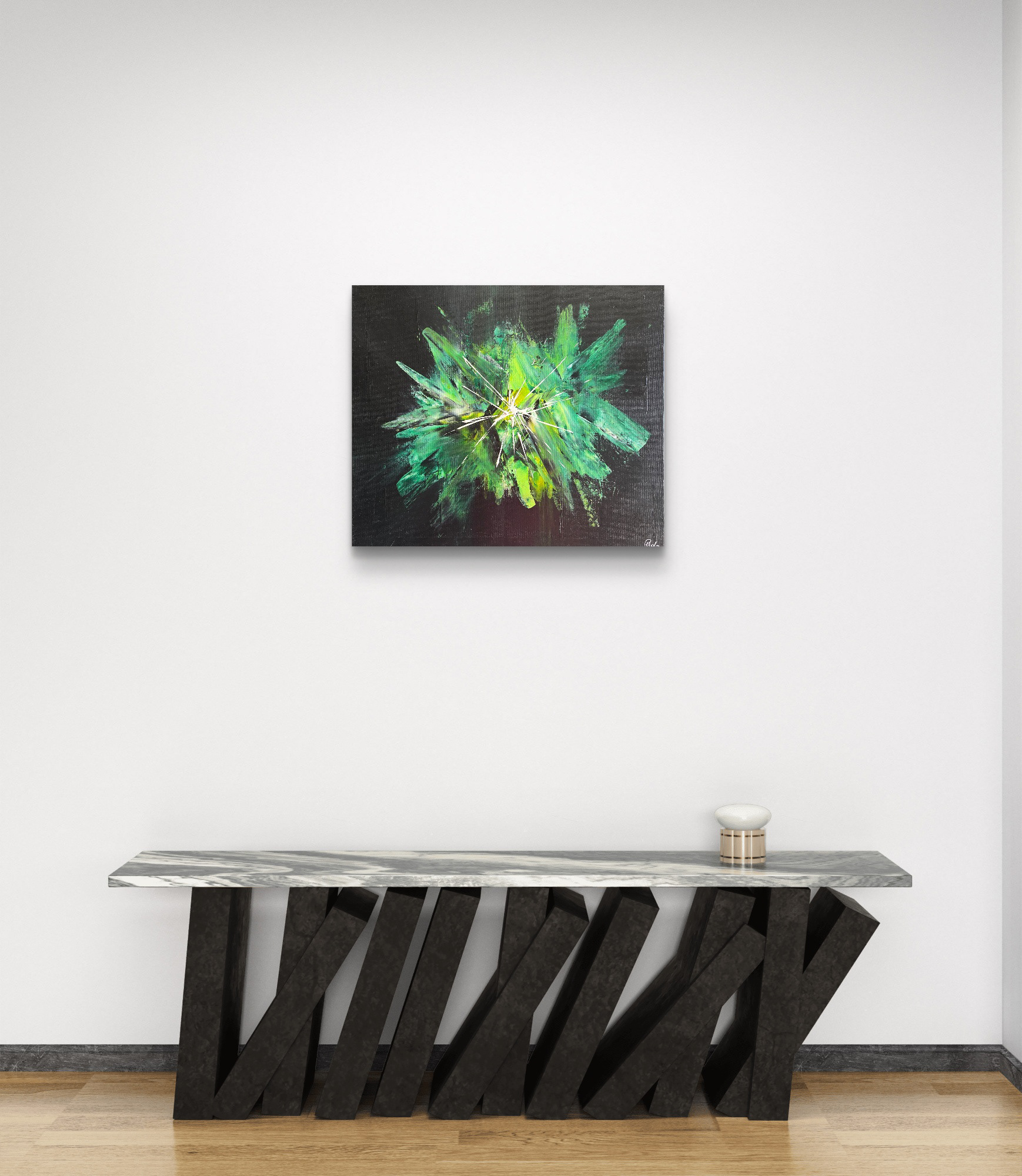 "Coeur d'émeraude", 46x55, 2018.