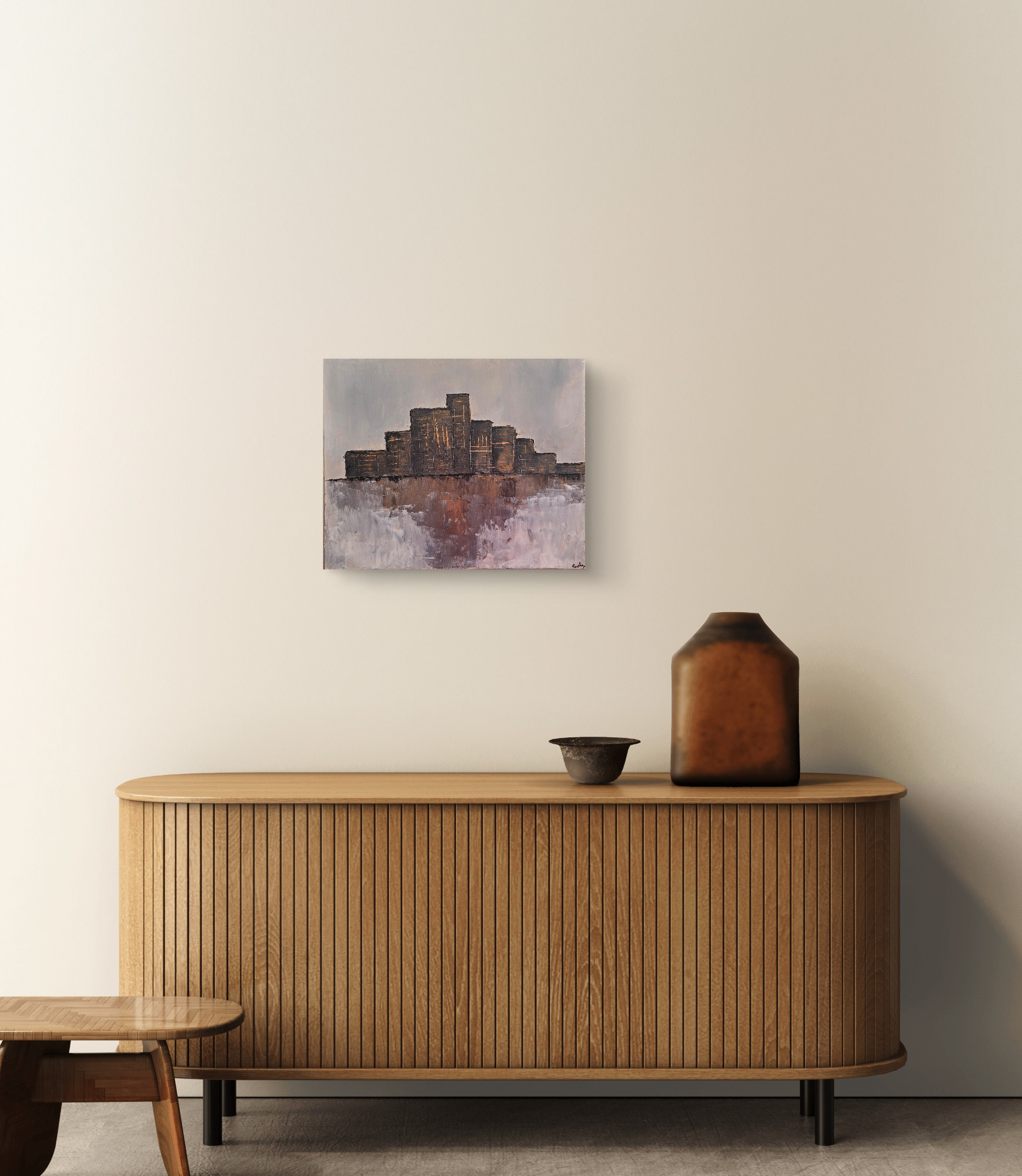 "City in the dark", 33x41,  2018. Vendu.