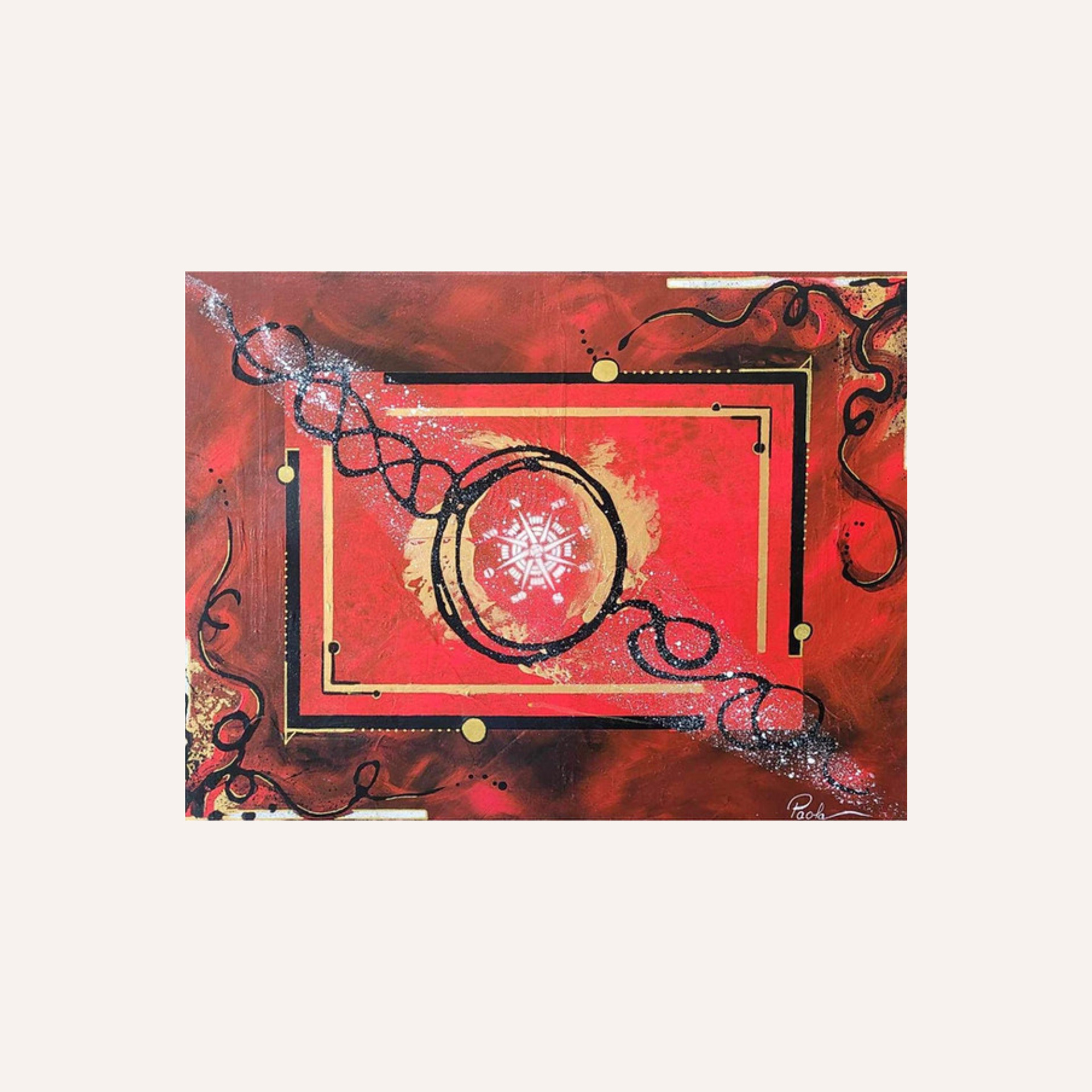 "Exploring life", 46x61, 2021. Tarif: 240 euros. La vie est un terrain d'exploration où les rencontres, parfois innatendues ne sont pas toujours le fruit du hasard, mais bien dues à un fil invisible qui nous relie tous.