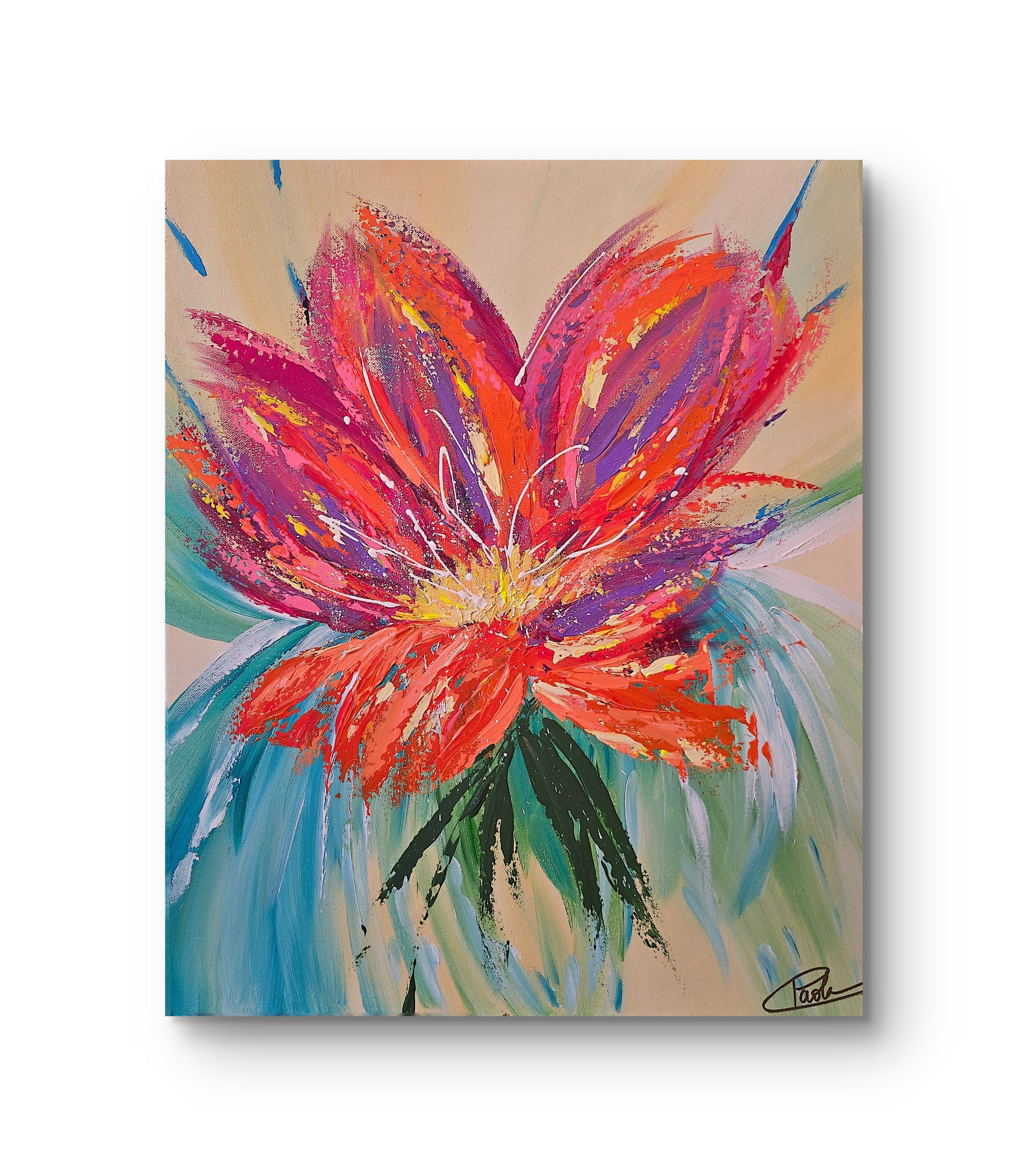 " Eclat floral" , 50x61, 2025. Tarif: 350 euros.