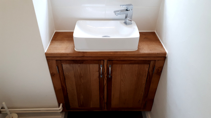 My first Ever Solid Wood Bespoke Bathroom Cabinet.