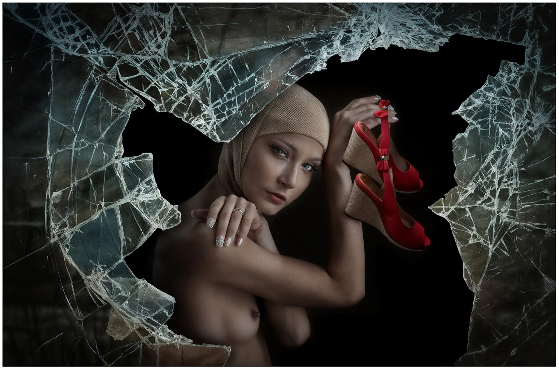 The broken glass