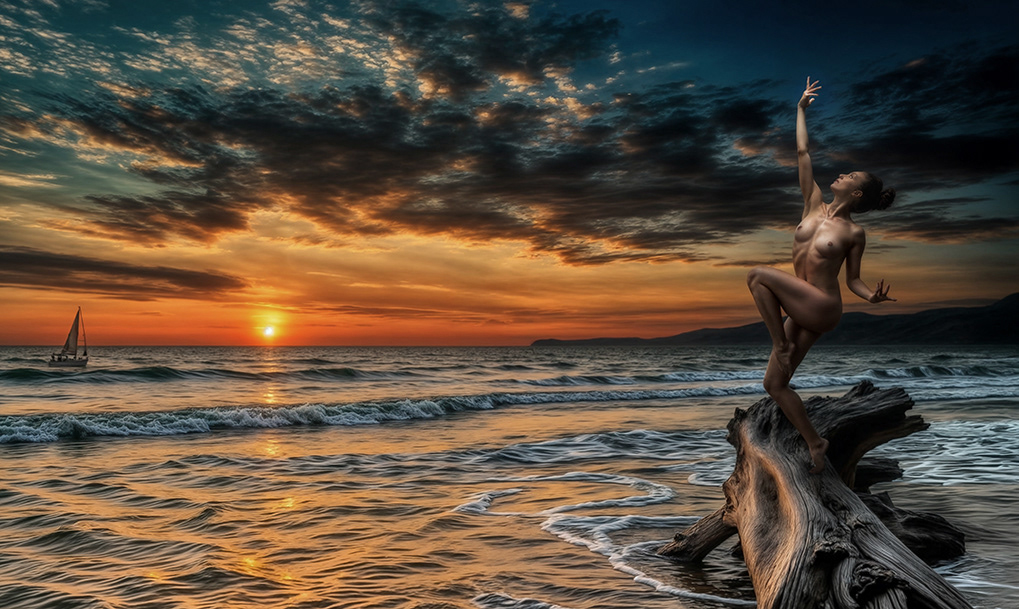 Nudo al tramonto