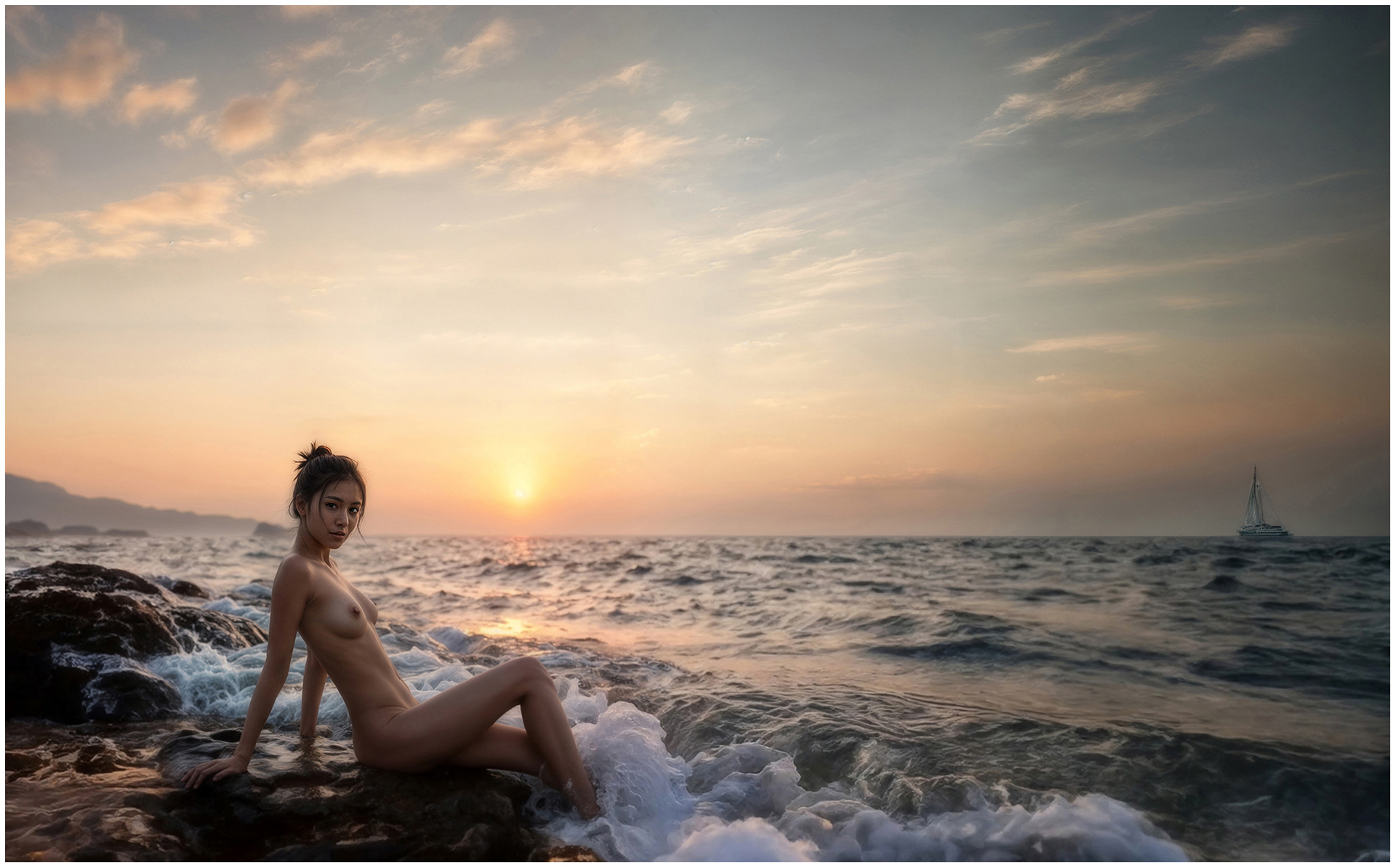 Nudo al tramonto