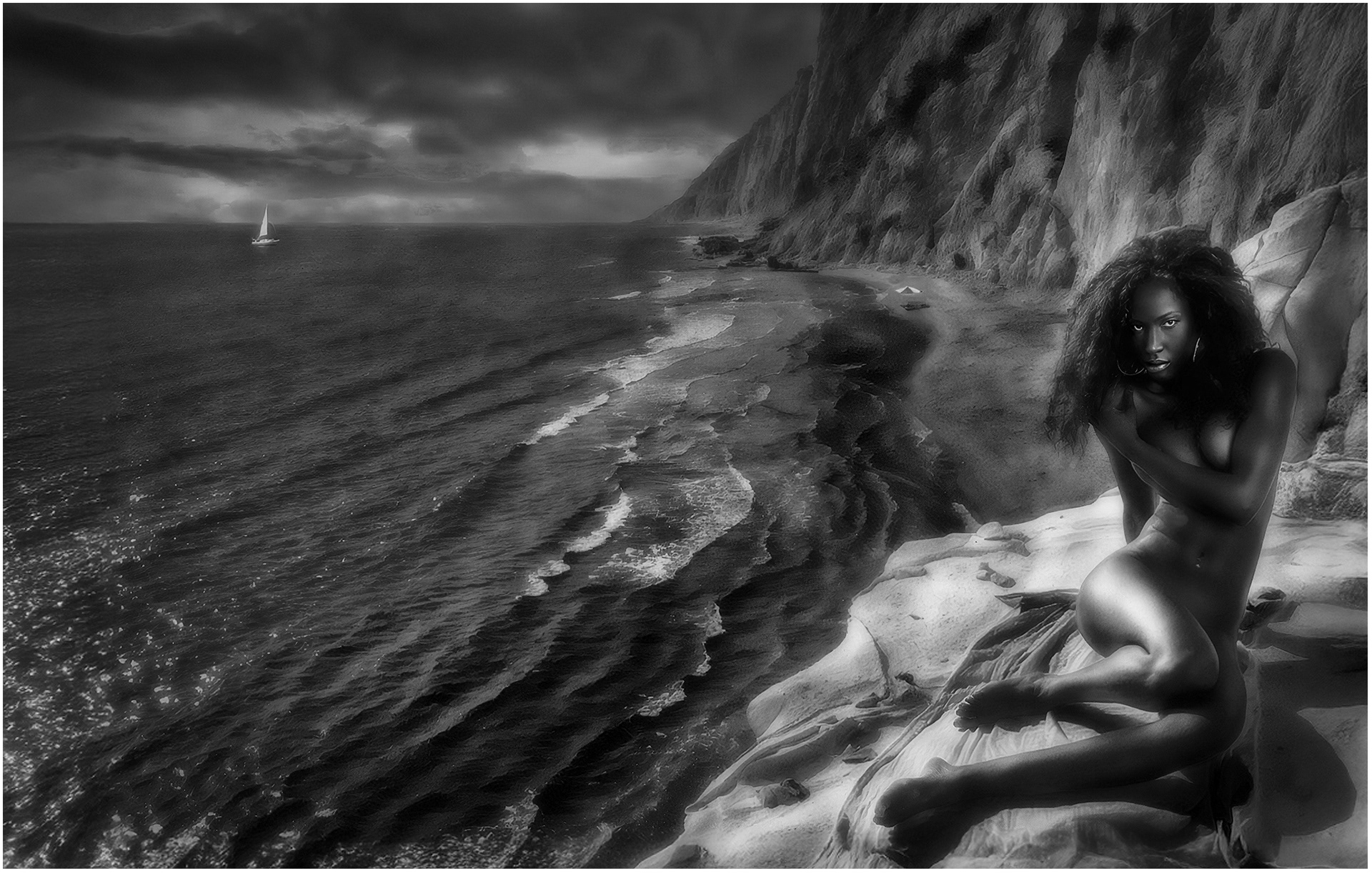 Amina on the Cliff bn
