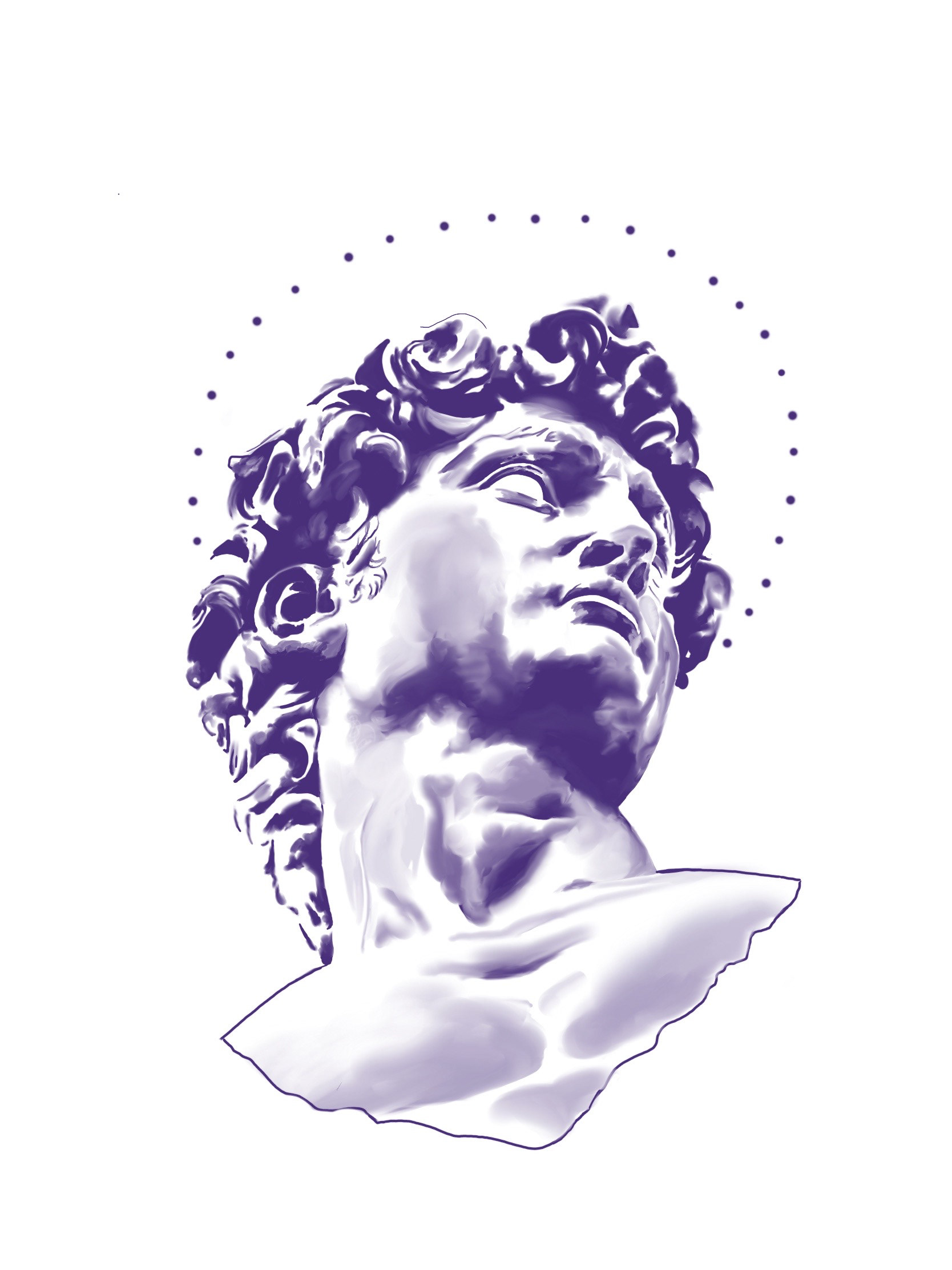 David Bust Portrait in Purple