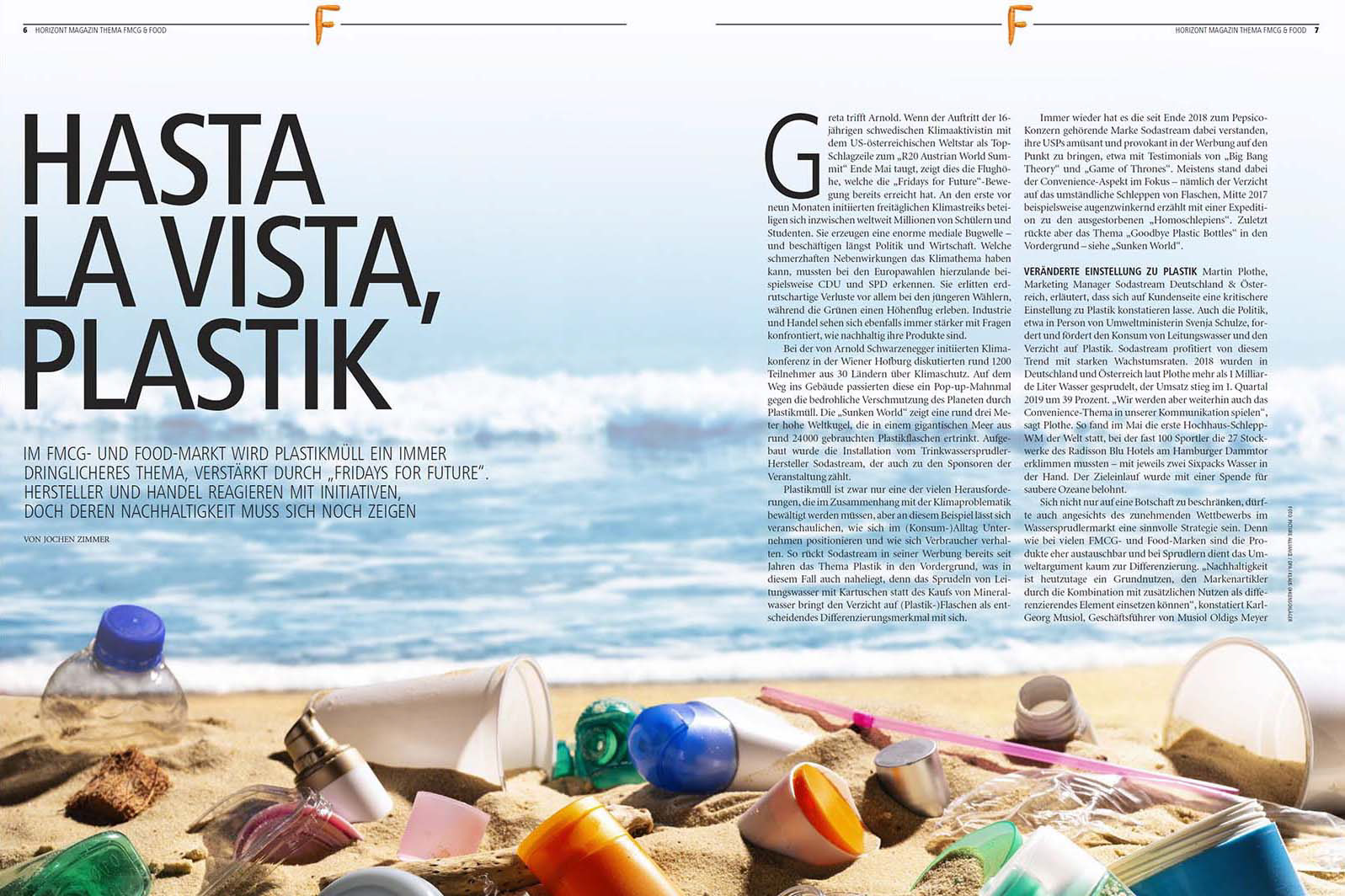 Studiofotografie Plastikmüll am Strand - Composing - Horizont Magazin, Deutscher Fachverlag (DFV)
