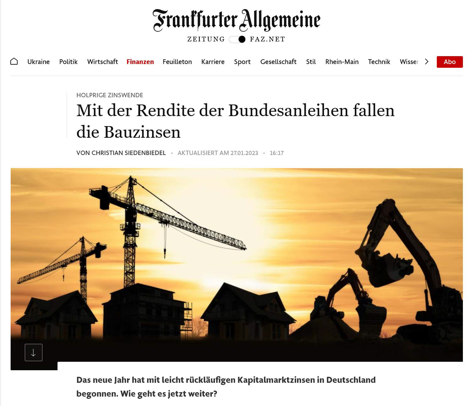 Veröffentlichung aus FAZ Online 2023 - Composing Baustelle-Klaus-Ohlenschlaeger