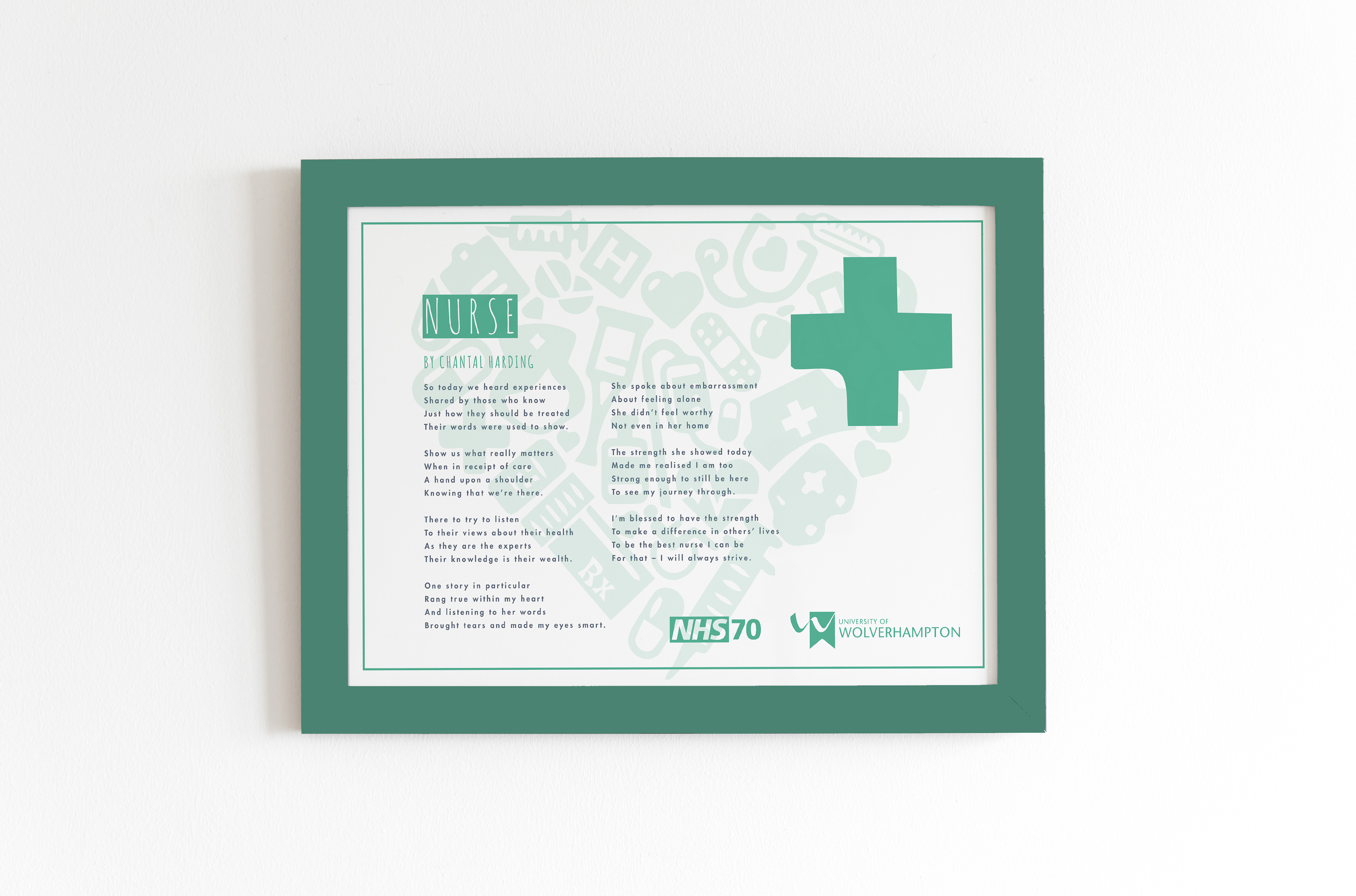 University of Wolverhampton - Illustration - Nursing Students Poem Framed