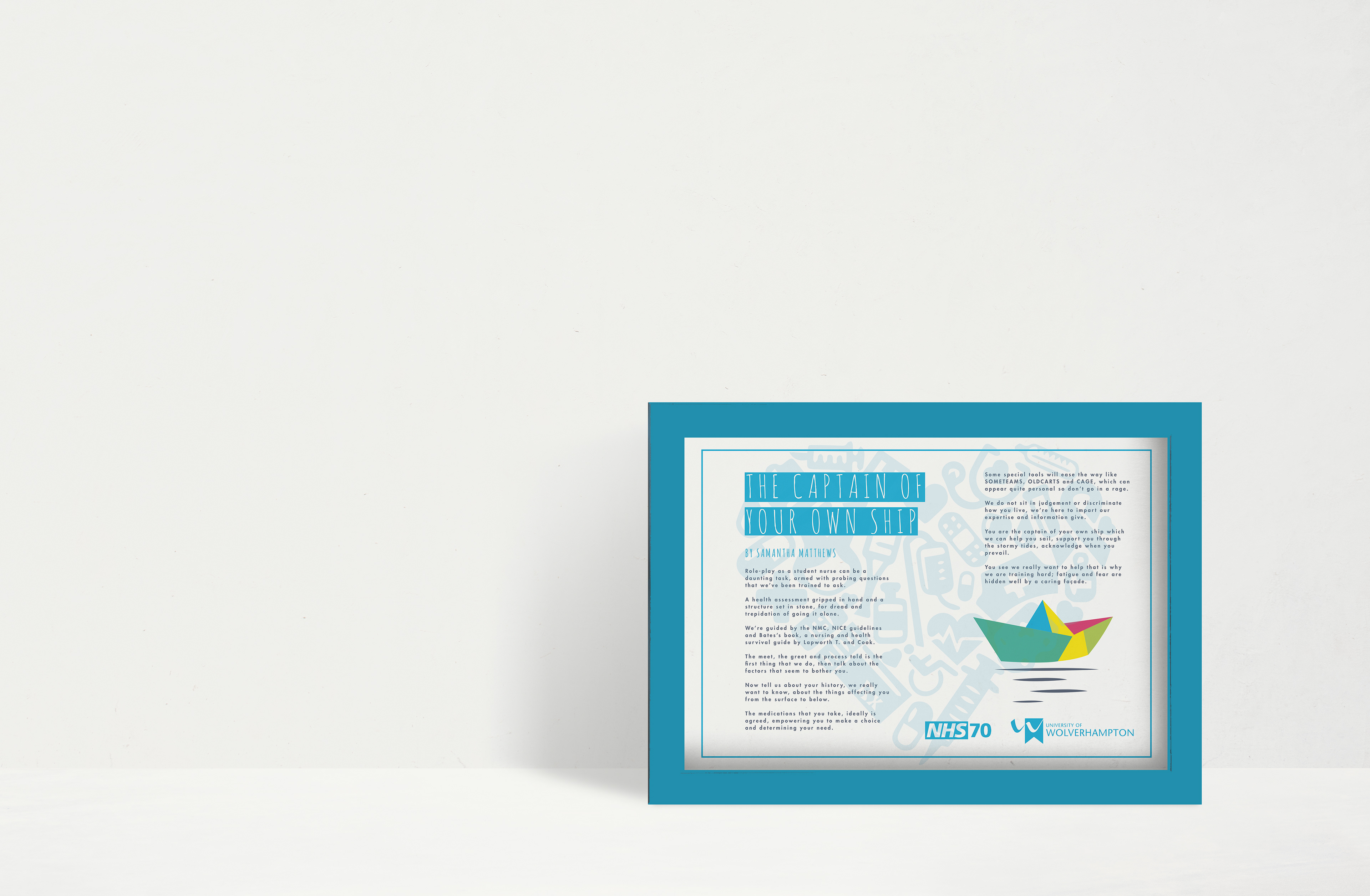 University of Wolverhampton - Illustration - Nursing Students Poem Framed