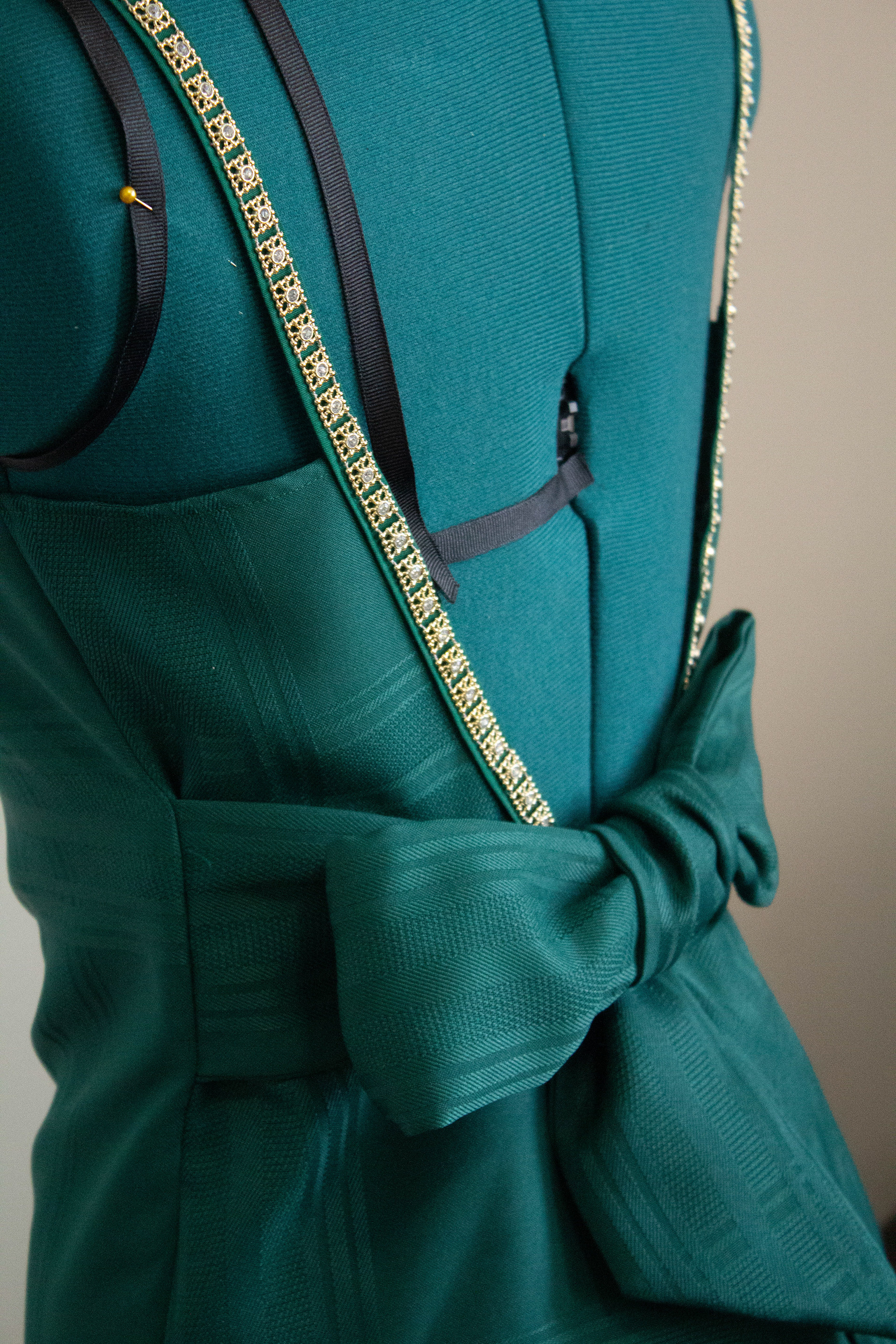 Emerald mini dress back
