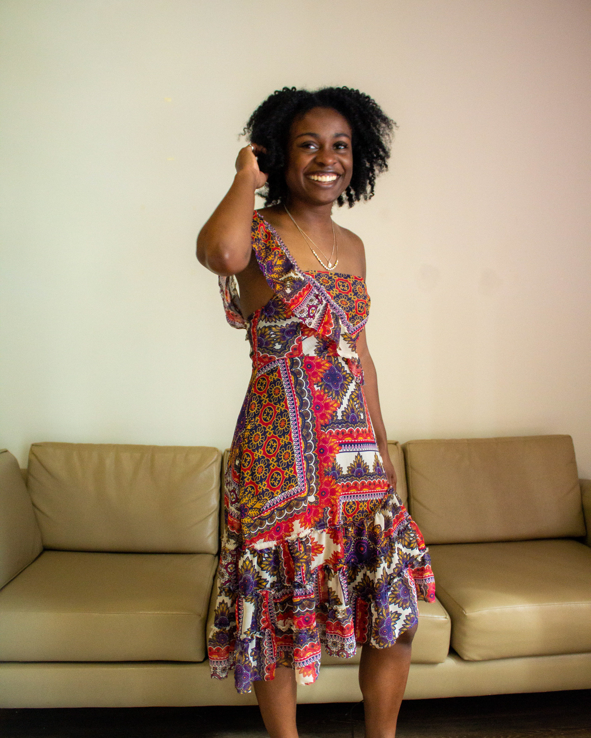 Latest dress designed with fabric from SF