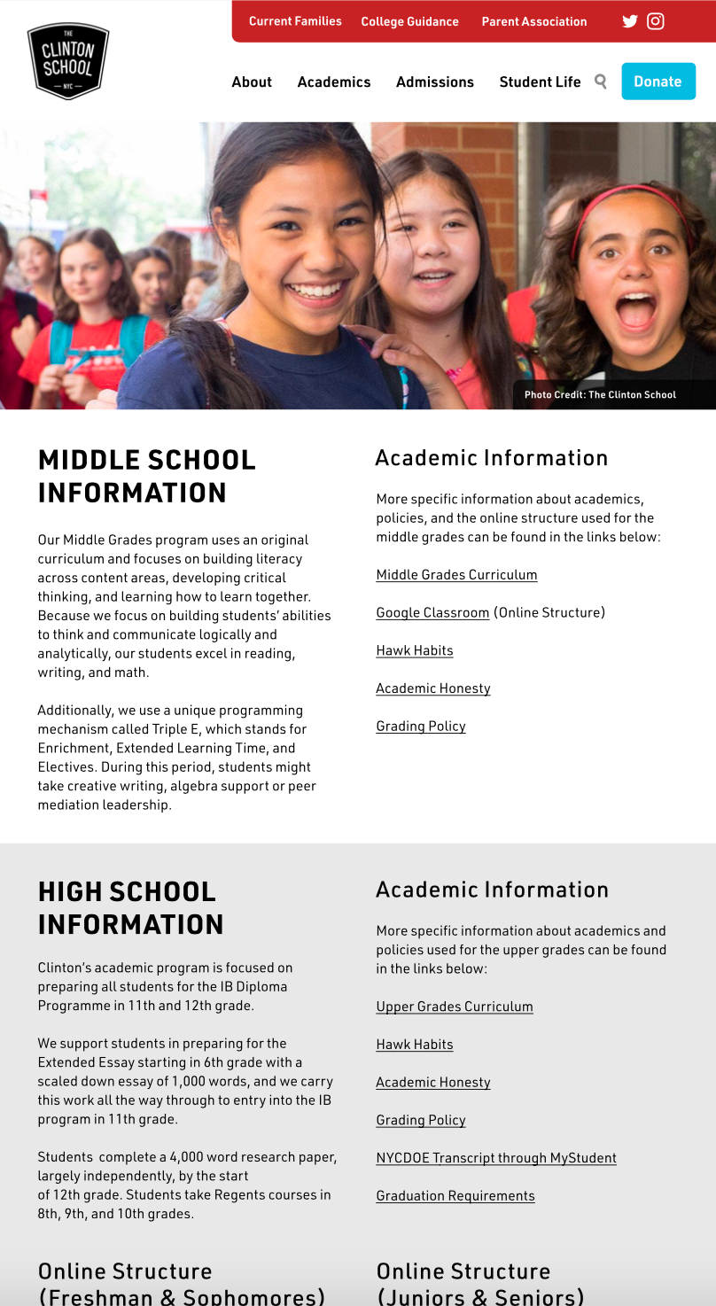Middle & High School Info Page (Frame)