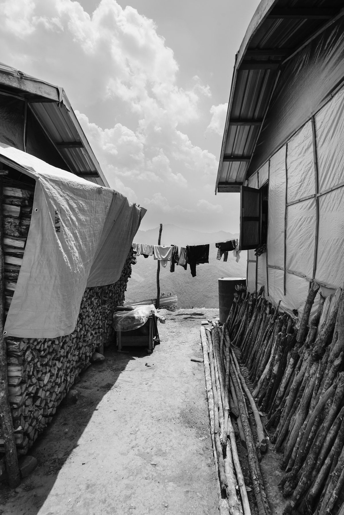Hrankhan IDP camp for displaced people from Thantlang town. Hrankhan village in Thantlang township, Chin State, Myanmar, April 2024