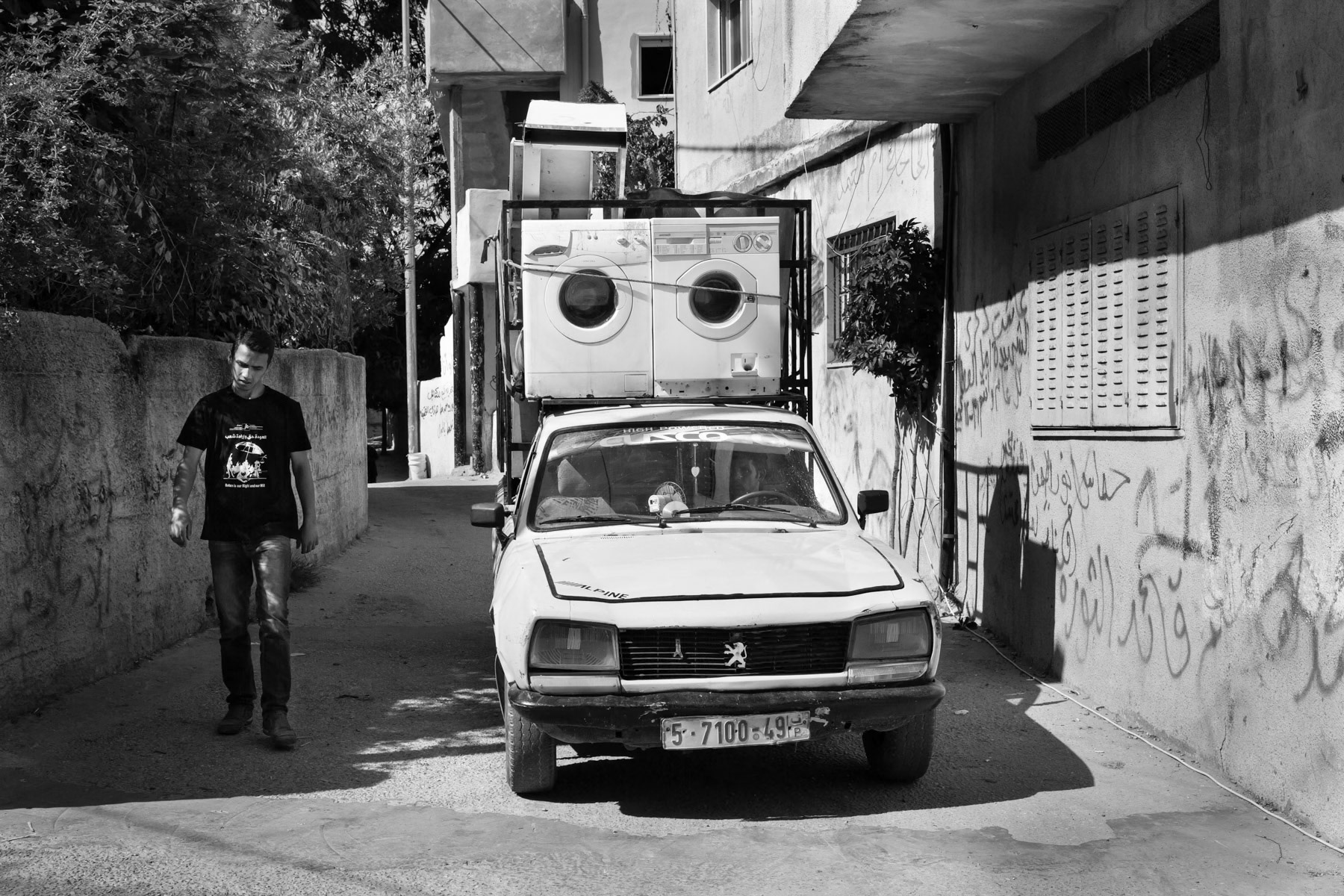 Second-hand appliances sold in Aida Refugee Camp, Bethlehem in the West Bank, May 2014