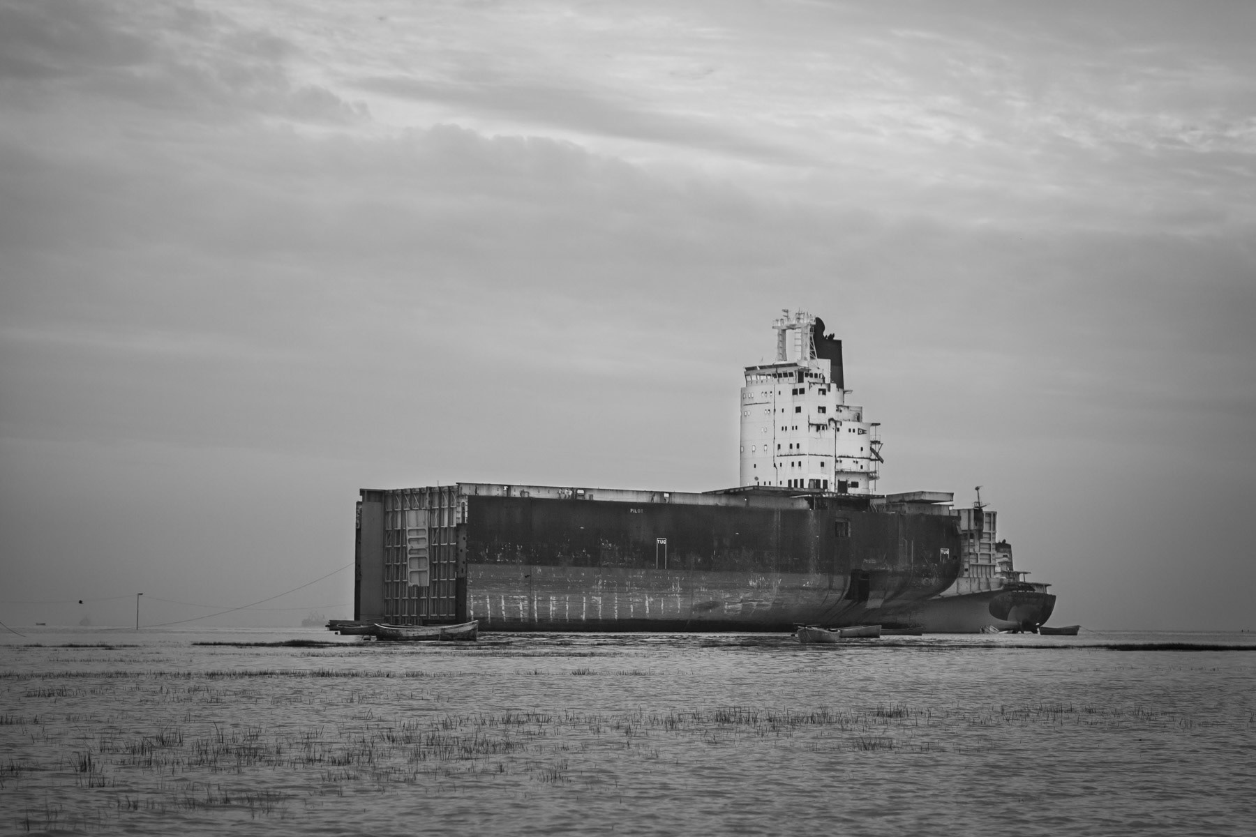 Ship breaking yard on the beach of Bhatiary south of Chittagong, Bangladesh, October 2014
