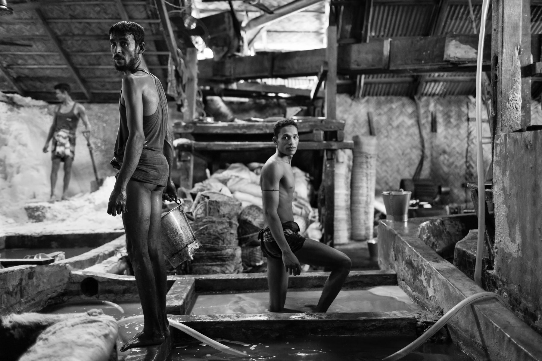 Workers at a salt processing plant, Chittagong, Bangladesh, June 2015