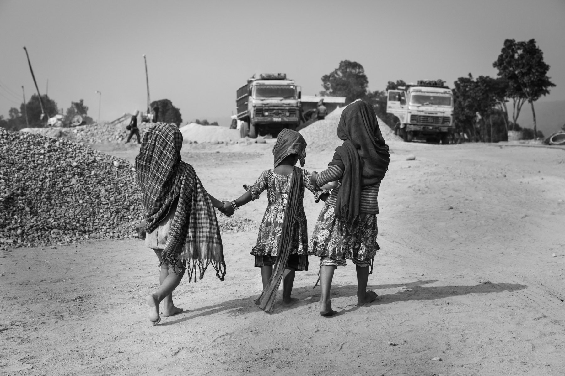 Children of stone diggers, Jaflong stone crushing plants, Bangladesh, December 2015