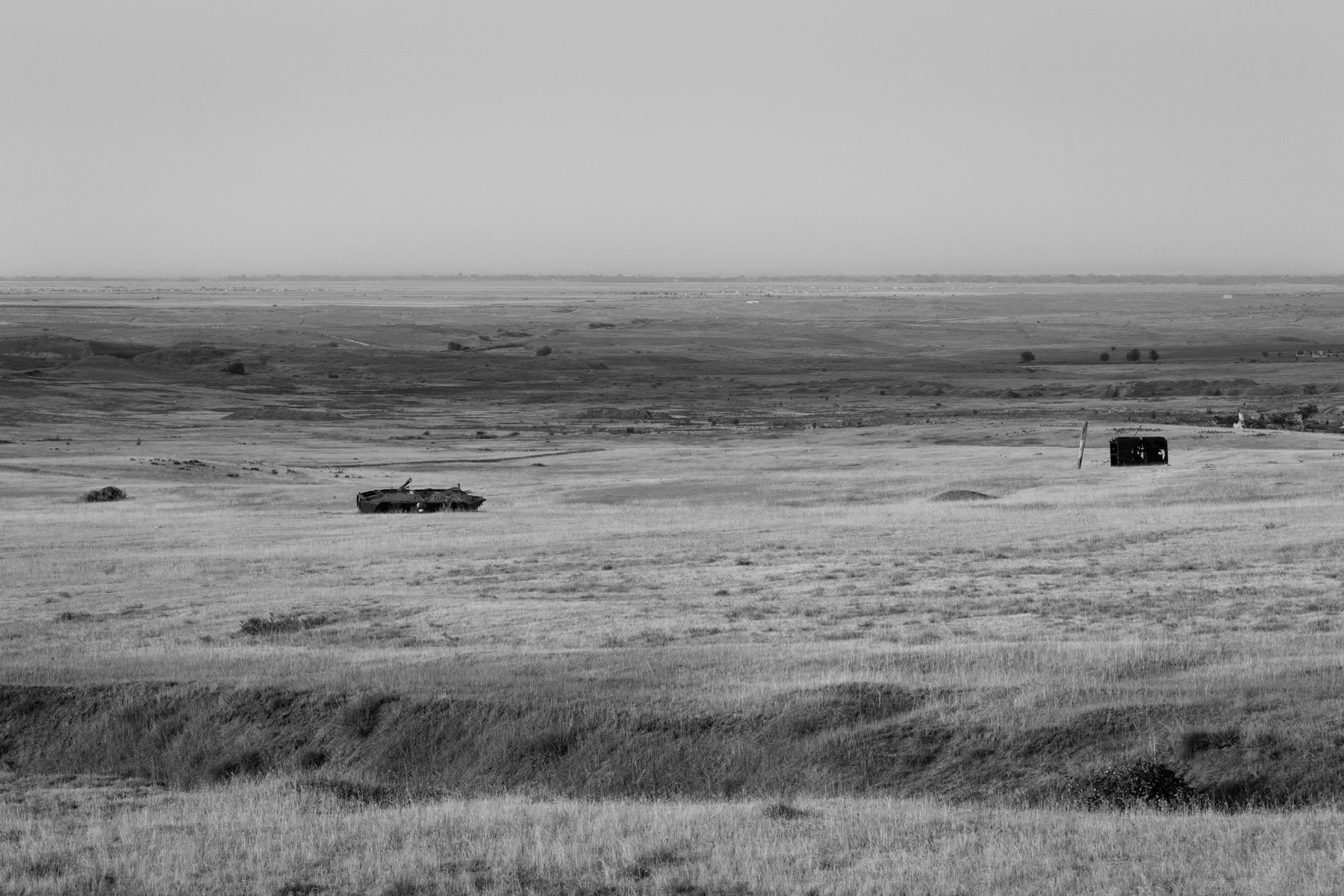 Military left-overs on fields in the periphery of Agdam, Nagorno-Karabakh, July 2014
