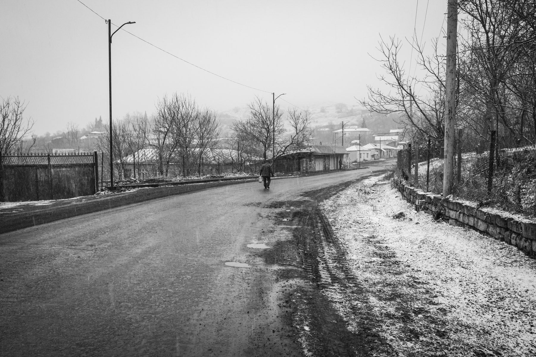 Shosh village along the road linking Stepanakert and Kamir Shuka. Nagorno-Karabakh, January 2021