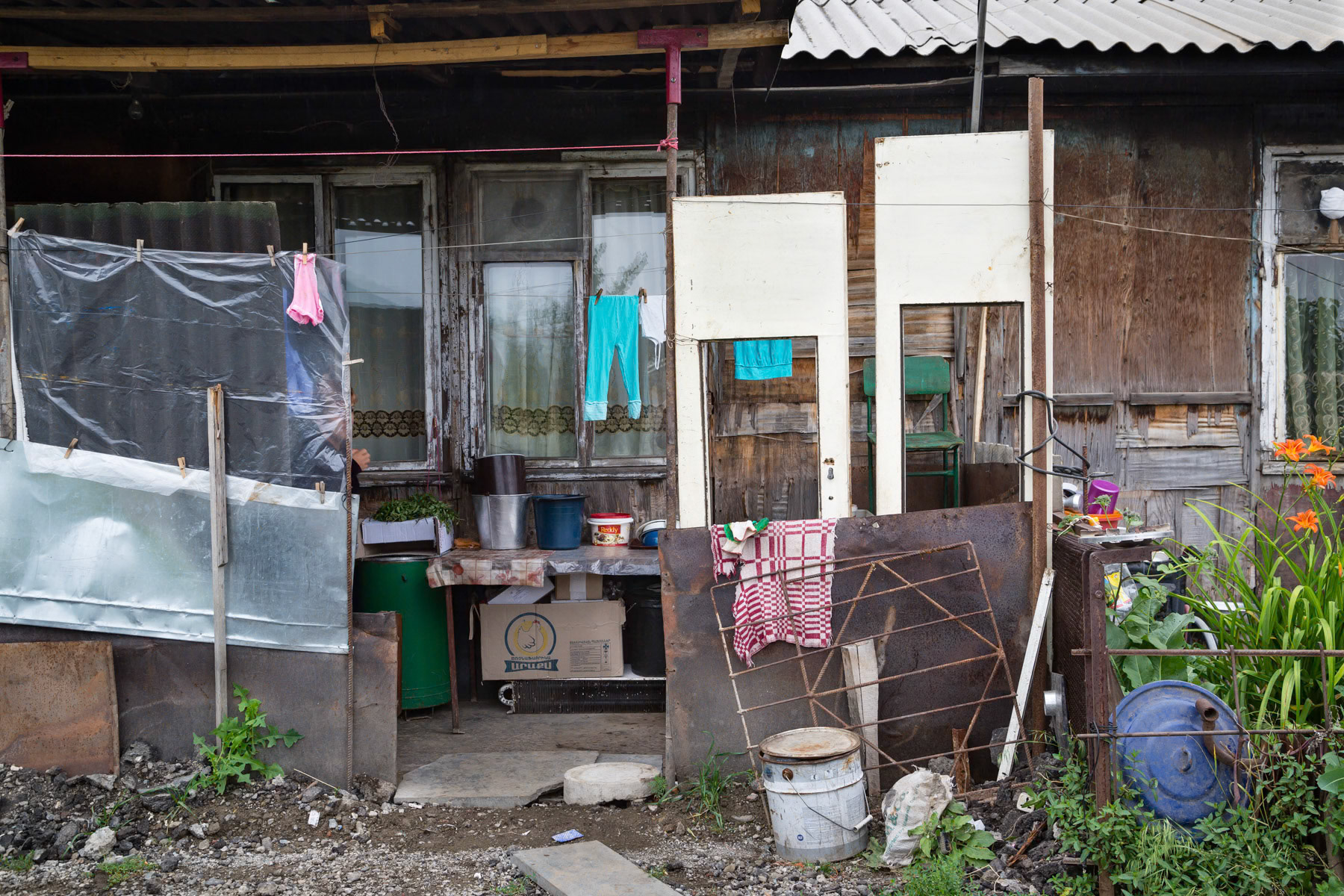 Wooden Domik in Garadok settlement, Vanadzor, Armenia, July 2014