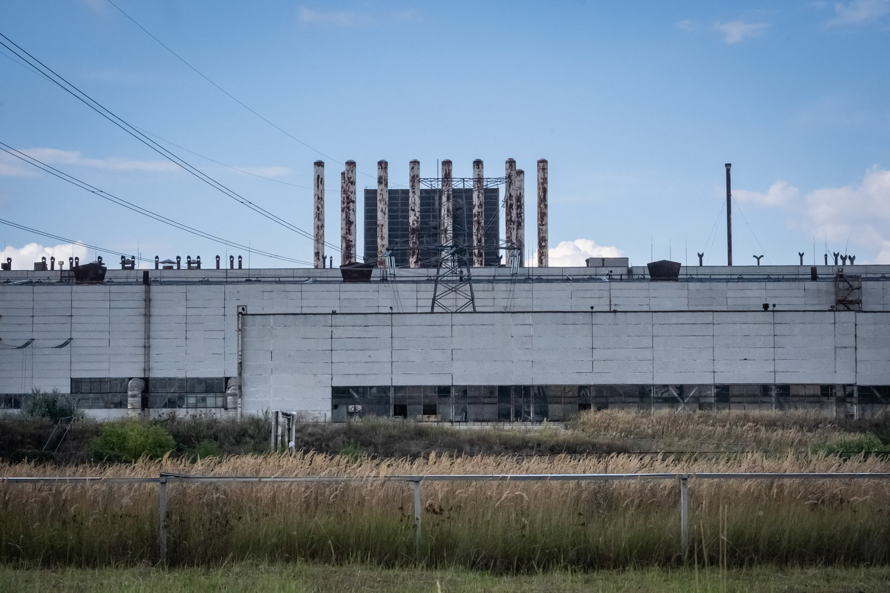 Emergency exhaust pipes for the evacuation of excess pressure building up in the reactors. Chernobyl Nuclear power plant number 3 and 4, Ukraine, September 2021