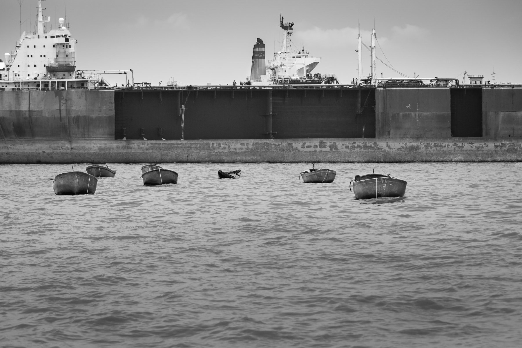 Ship-breaking yard during high tide, Bhatiary north of Chittagong, Bangladesh, June 2015