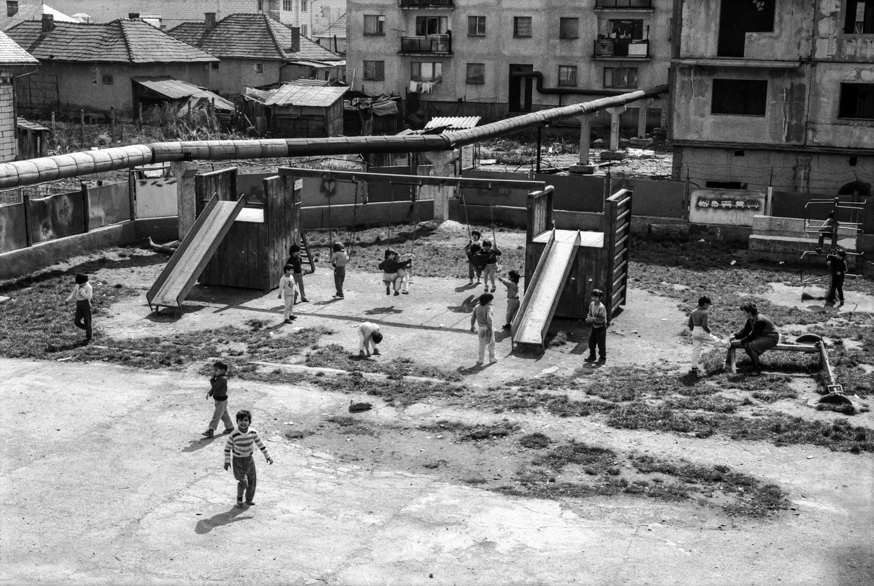 Newly contructed playground, orphange of Cluj-Napoca, Romania, May 1993