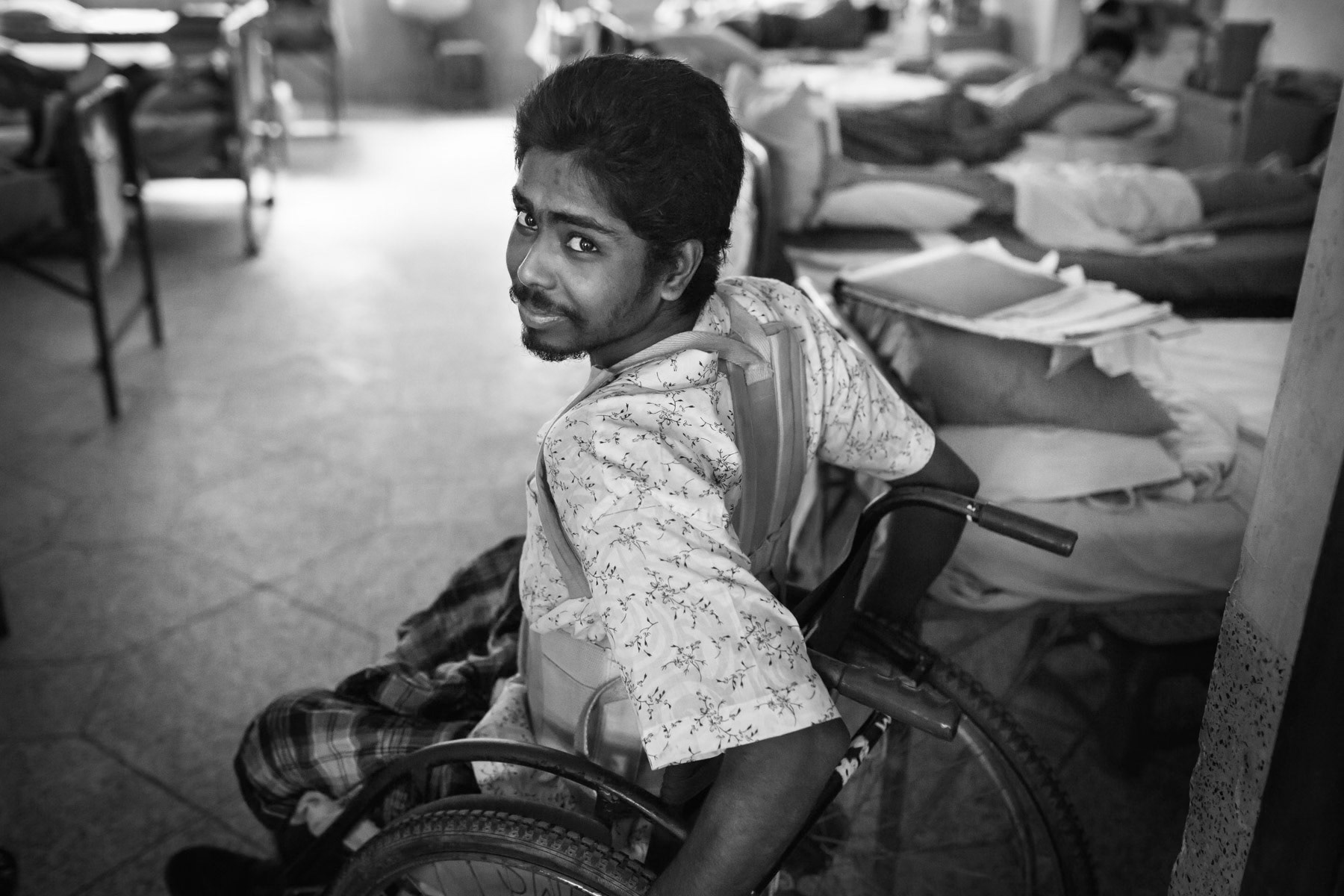 Patient with a spinal cord injury. CRP Savar, Bangladesh, October 2014