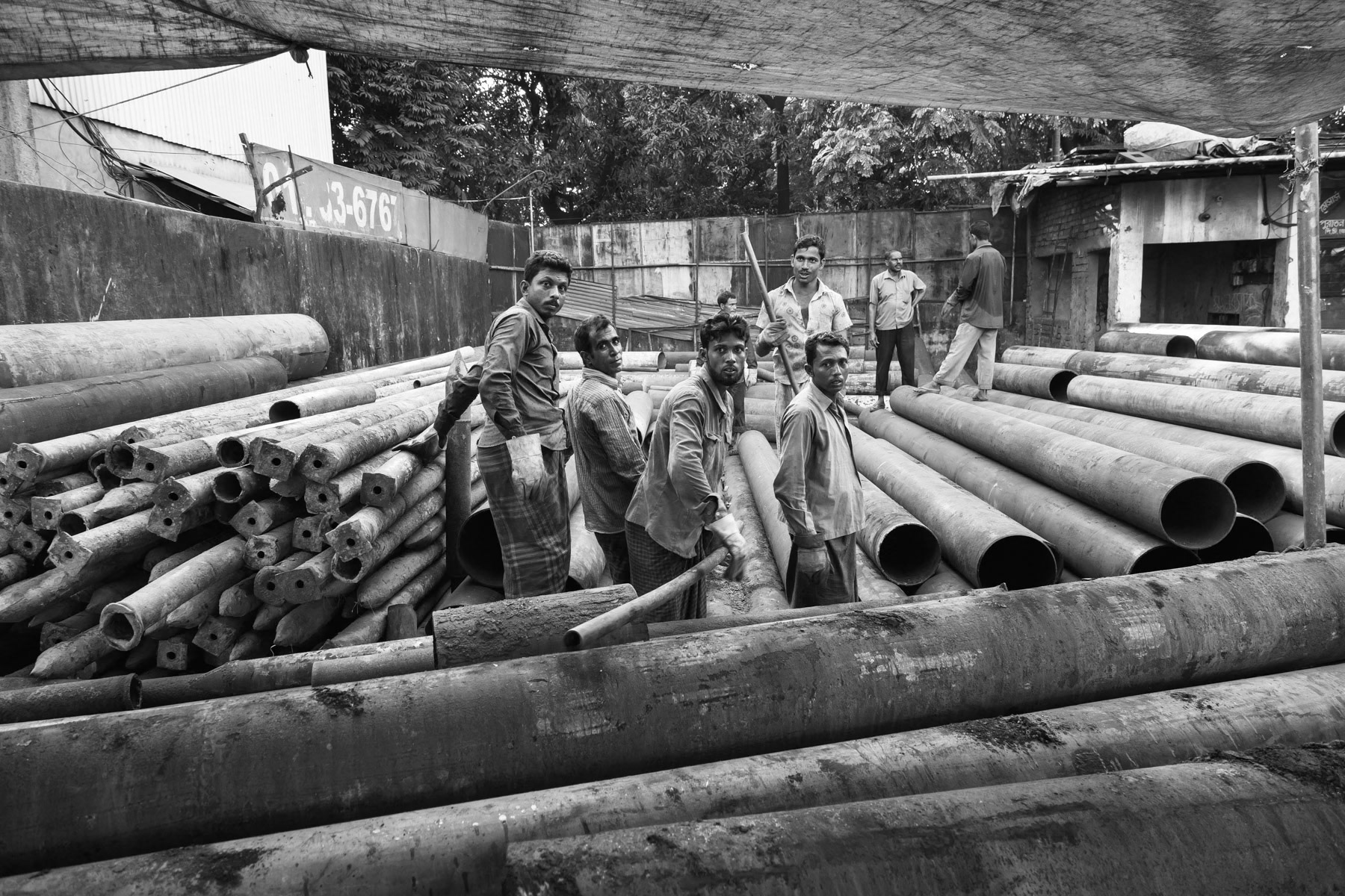 Ship pipes, Bhatiary ship breaking yards, Bangladesh, October 2014