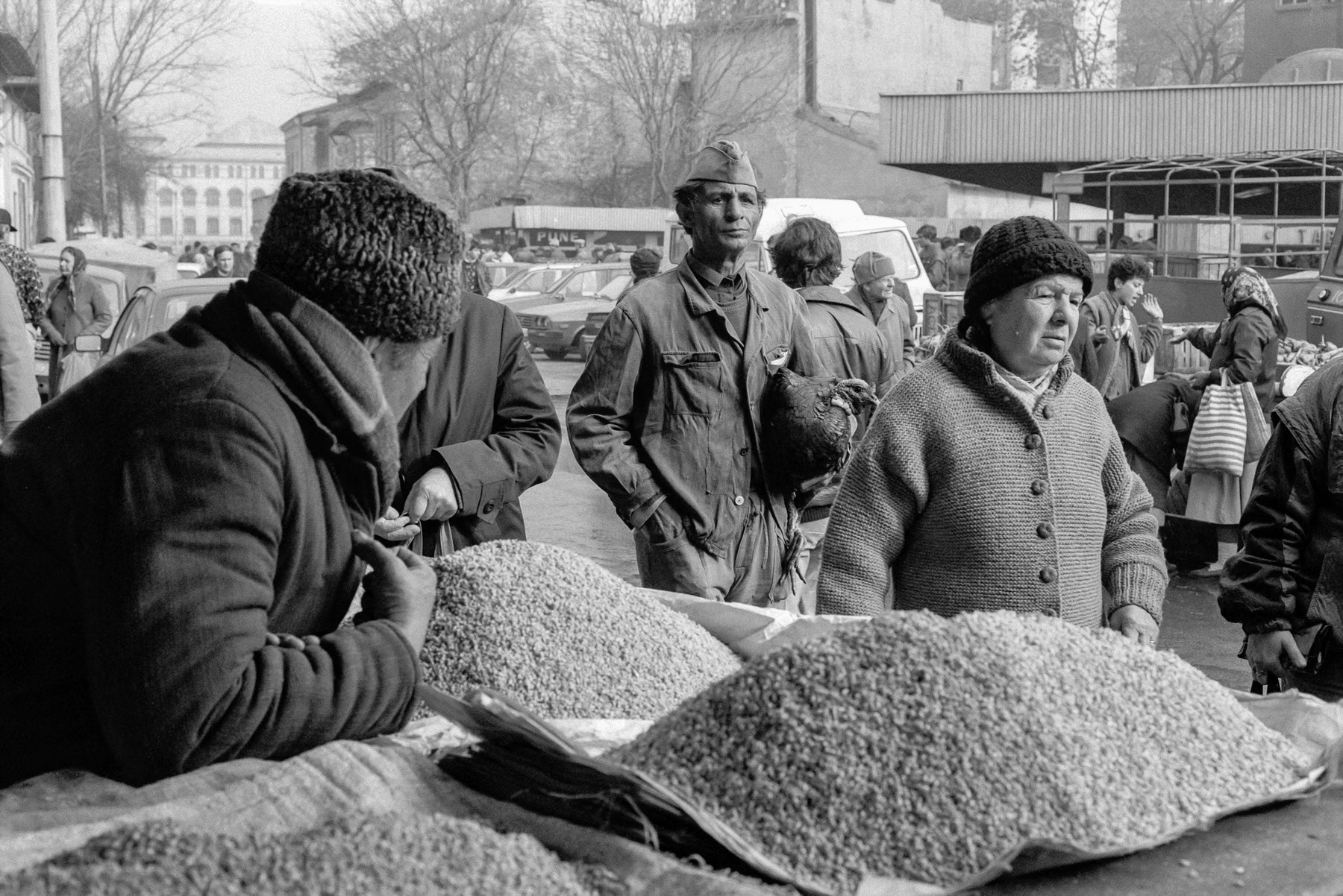 Market in Bucharest, Romania, April 1991