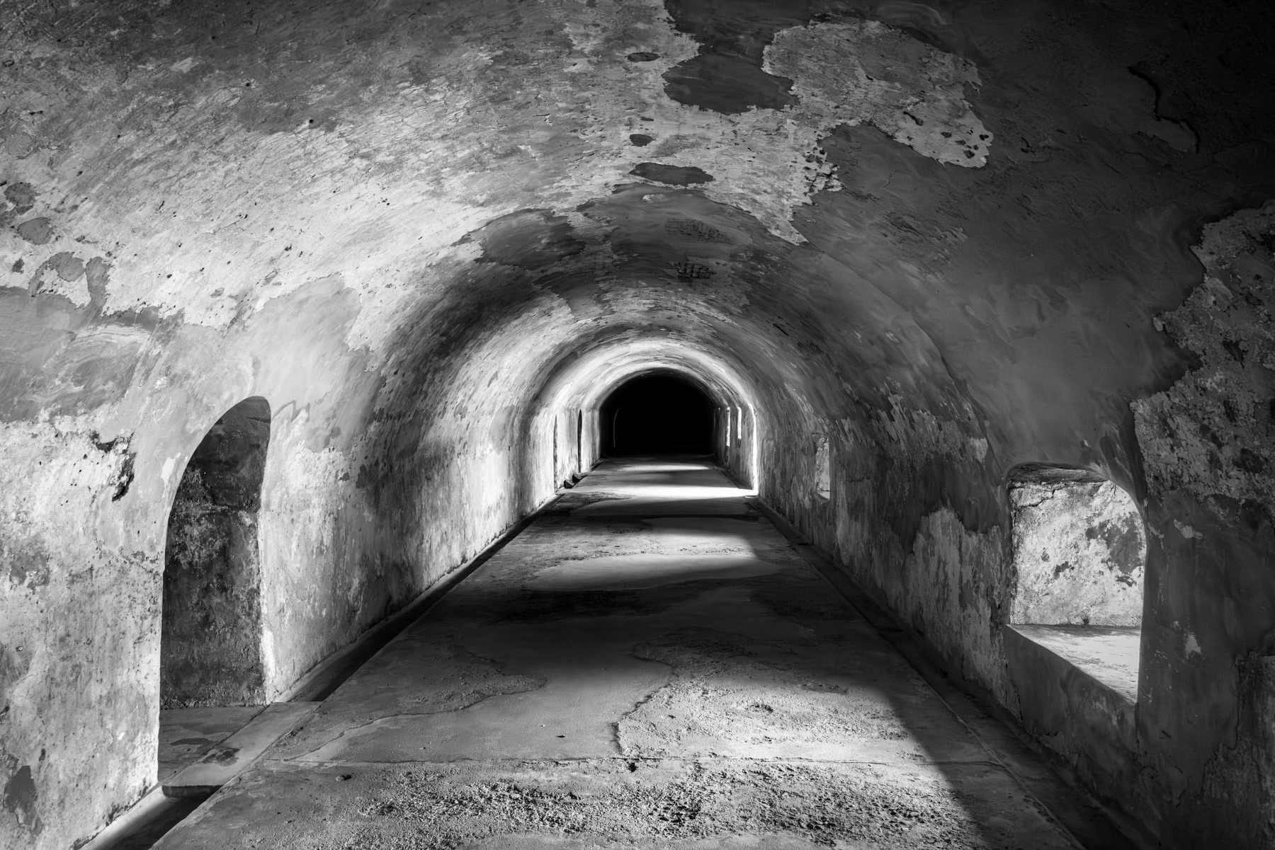 Abandoned military underground bunkers at Siyu Western Fort, Penghu Island, October 2025