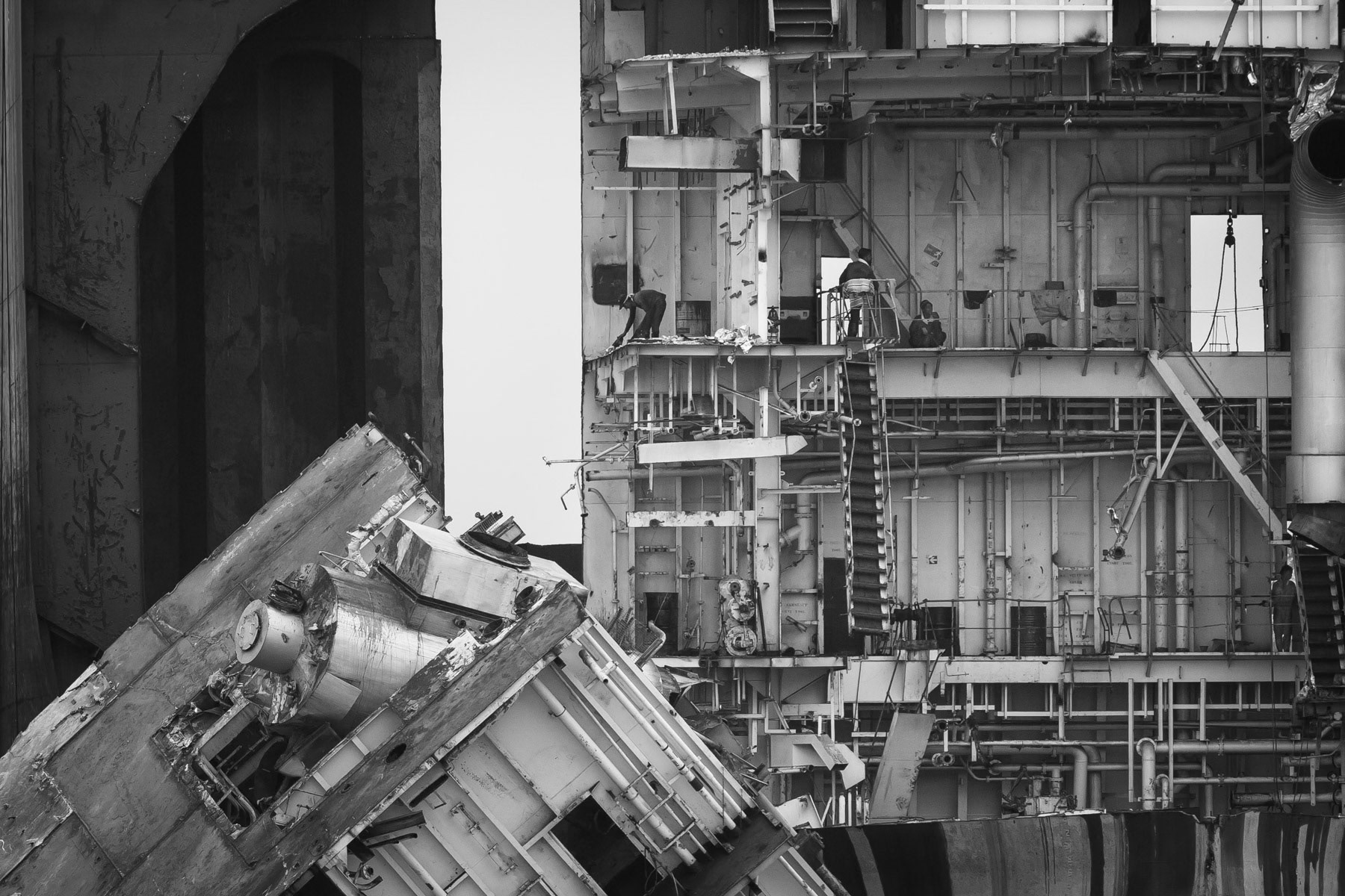 Last ship segment standing, Bhatiary ship breaking yards, Bangladesh, October 2014