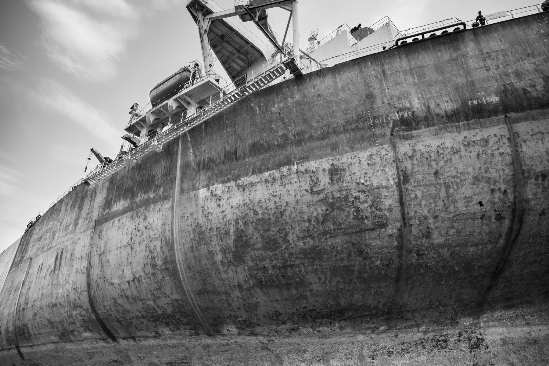 Ship before being dismembered in slices, Bhatiary ship-breaking yards, Chittagong, June 2015