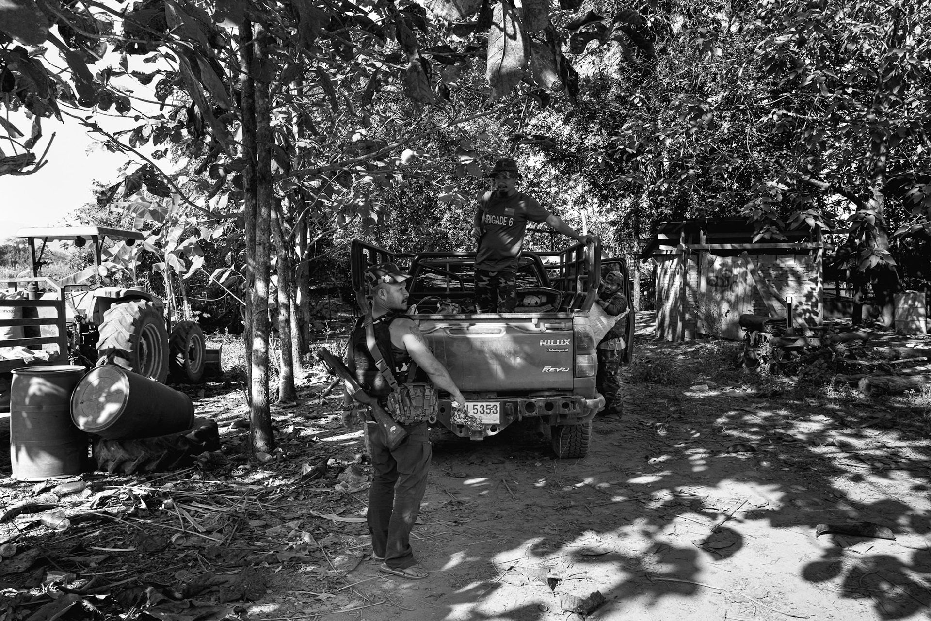 Logistics and personnel at the Wale camp are kept in a state of constant readiness. With drone attacks occurring with increasing frequency, the ability to pack and relocate in minutes is a tactical necessity. Kayin State, Myanmar, January 2026