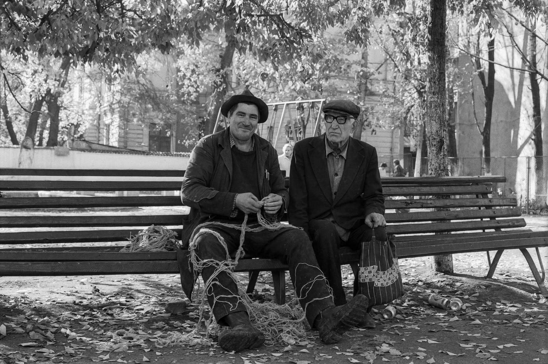 Park in Bucharest, Romania, October 1990
