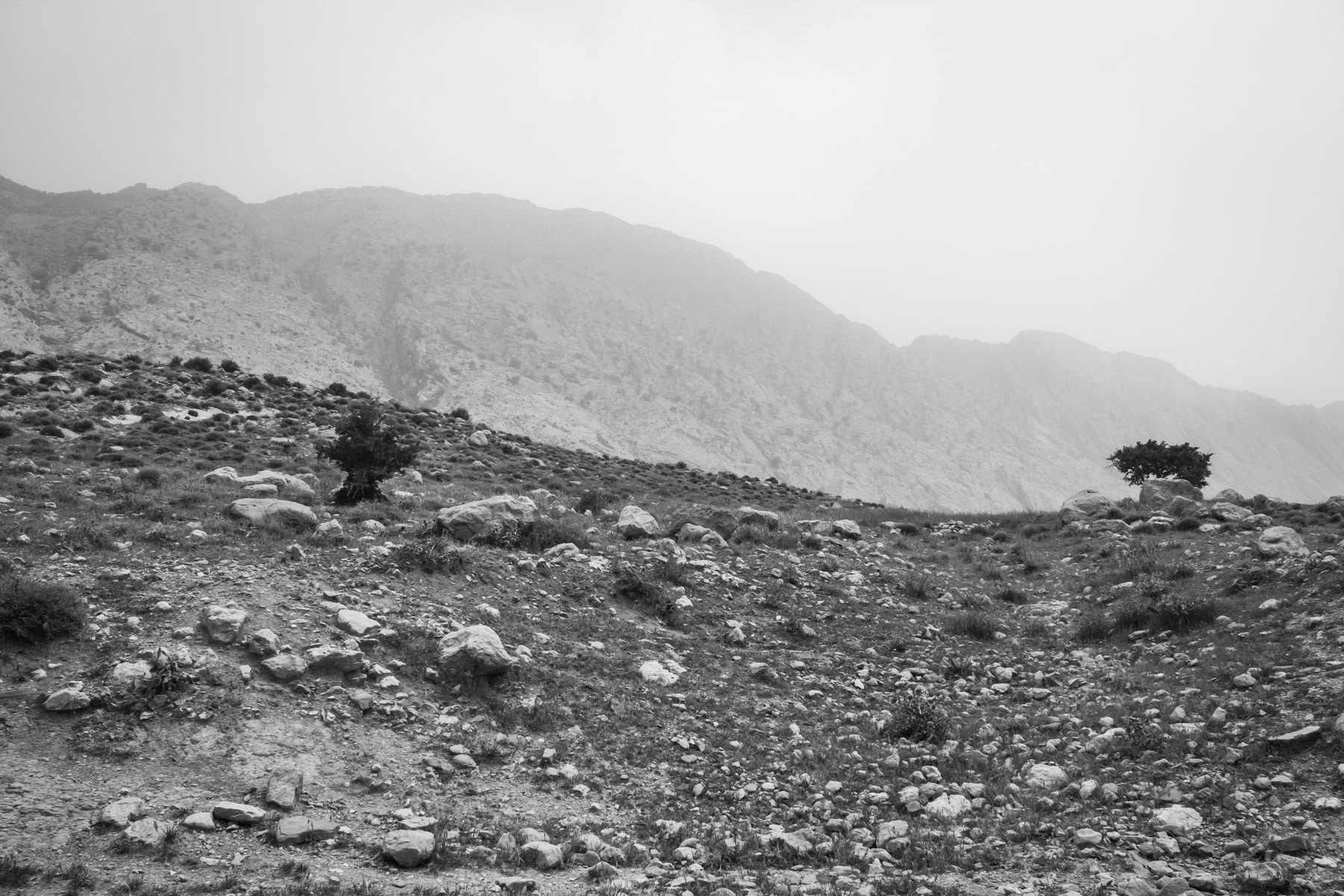 The hills above the village of Zardeh where Iraqi airforce dropped chemical bombs in July 1988 at the end of the Iran/Iraq War. Zardeh, Kermanshah Region, Iran, April 2018
