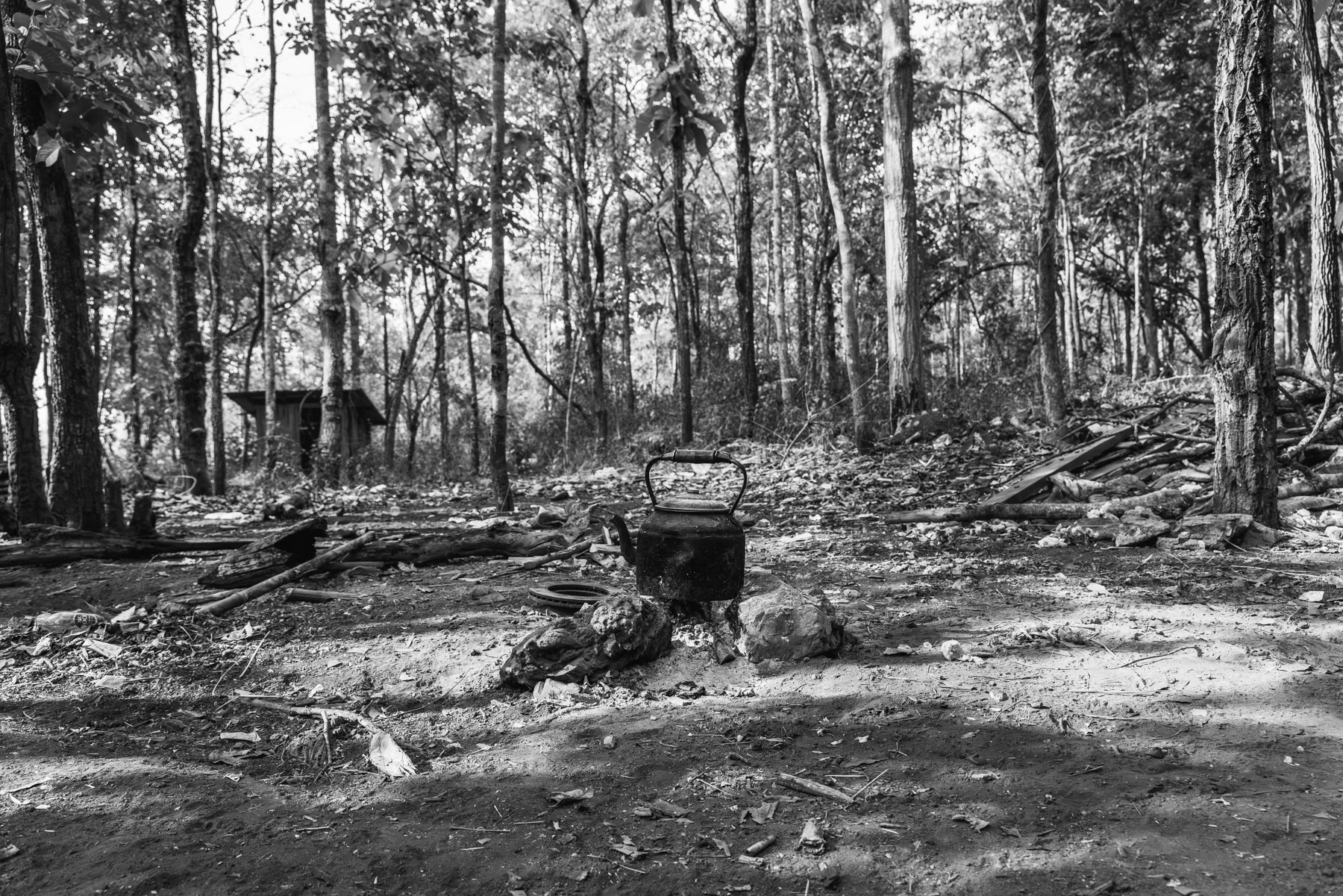 A joined resistance outpost of the Karen National Liberation Army and People Defence Forces in Karen State. Kaw Tho Lei, Kayin, Myanmar, May 2024