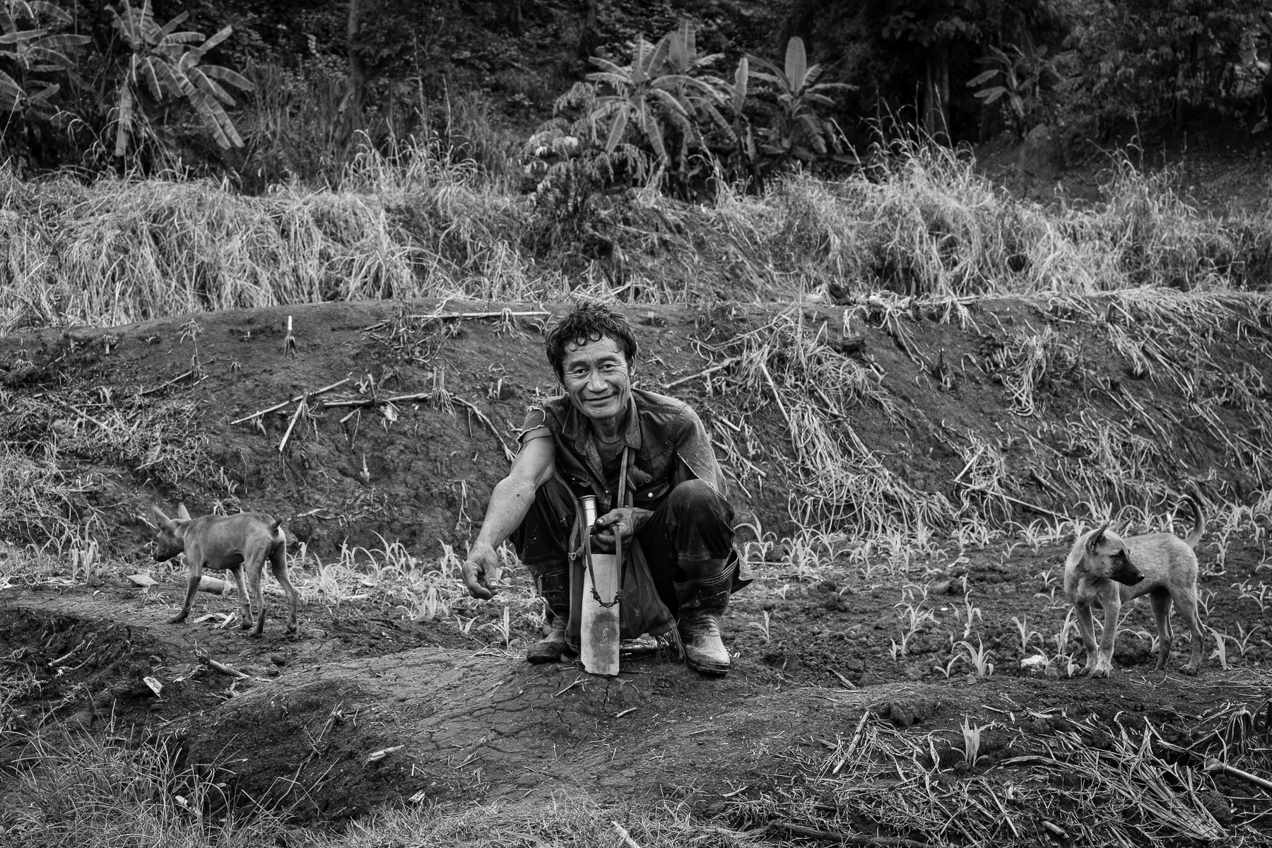 A man from the Karen ethnic minority in Myanmar, his face telling a story of resilience. Htee Baw, Karen State, Myanmar, May 2025