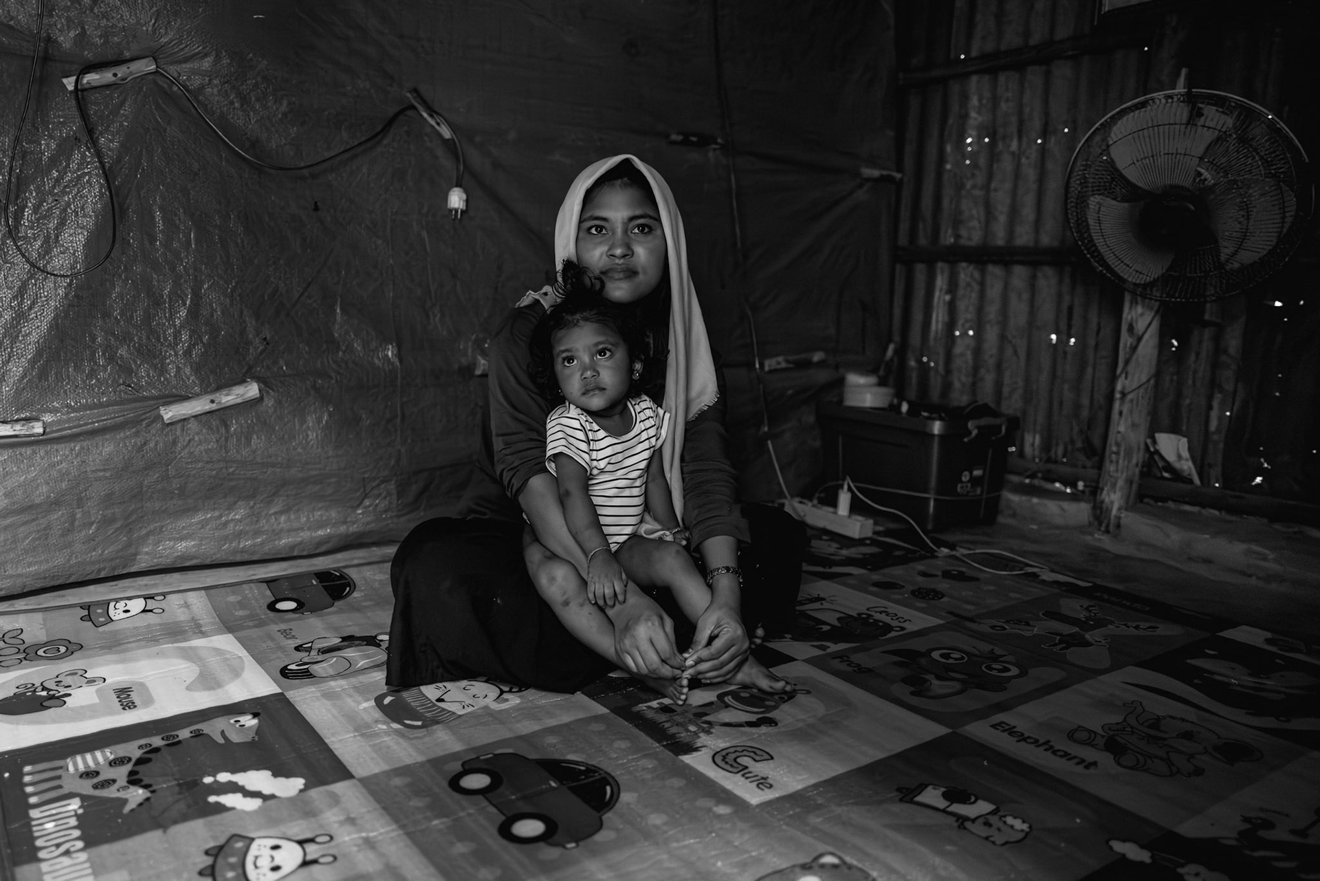 Dilkayas and her young child were trafficked from Bangladesh to Sumatra. The voyage was arranged by her husband, who has lived in Indonesia for two years, highlighting the dangerous lengths families must go to for reunification. Pekanbaru, February 2026
