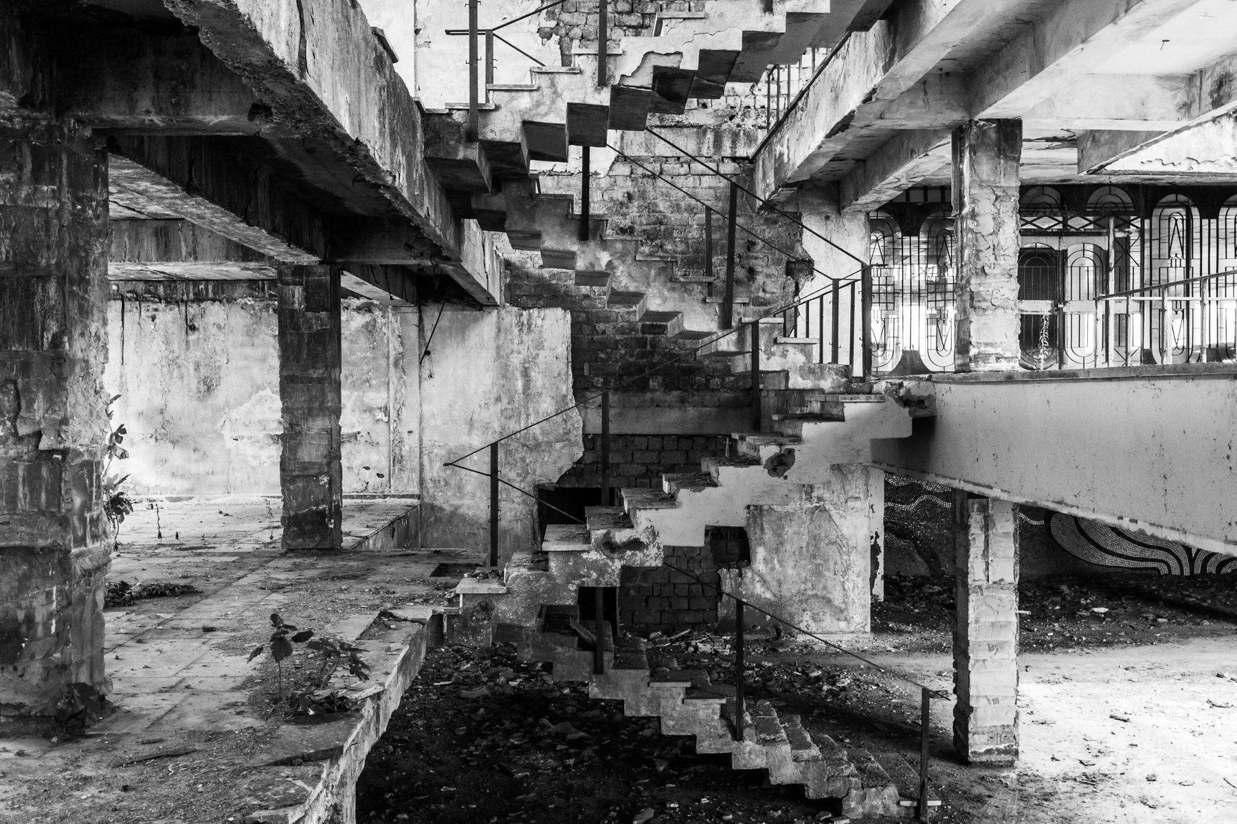 Interior of a former hotel complex in Tskaltubo used as an IDP collective centre since the mid nineties, Georgia, July 2014
