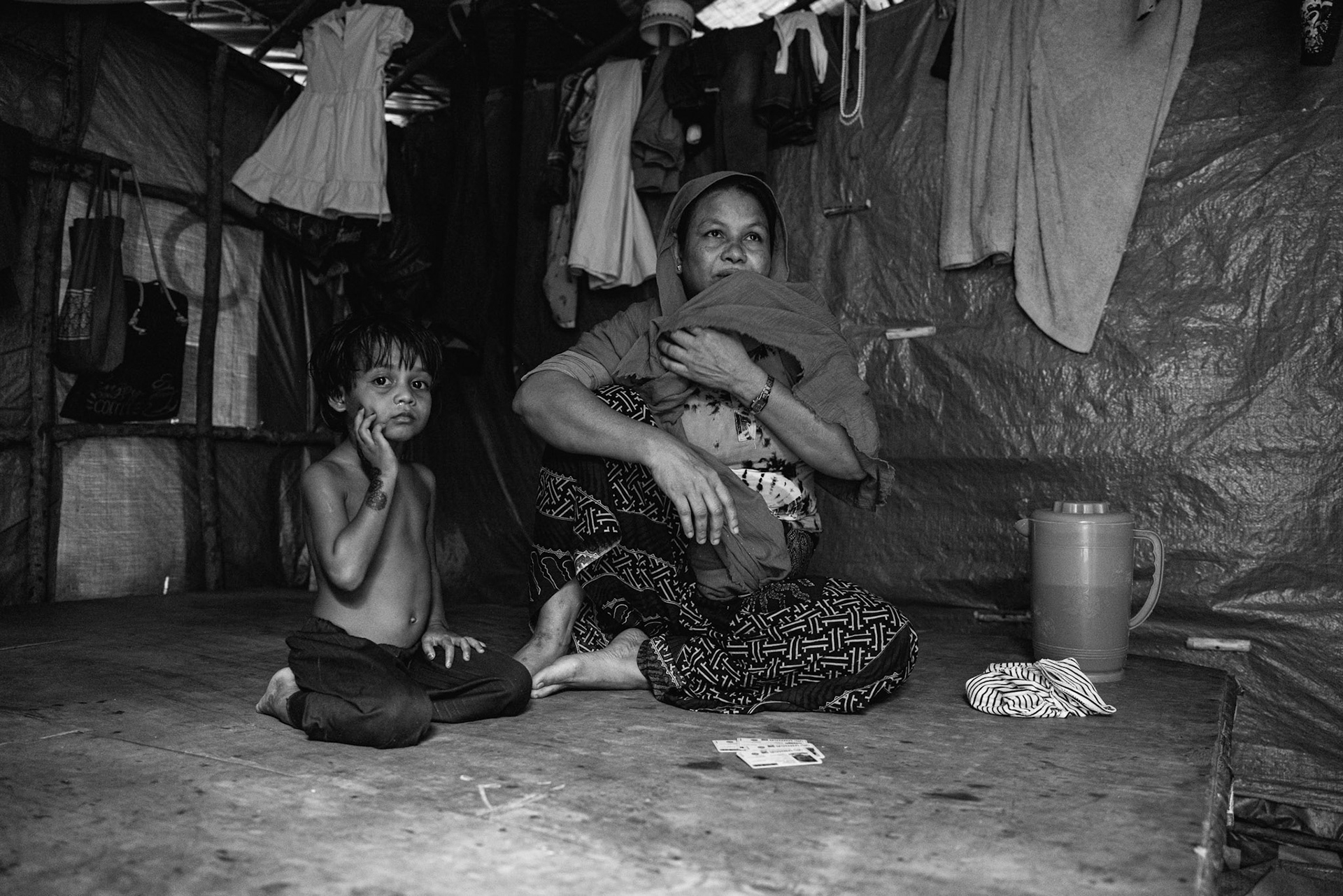 Hamida has lived in Indonesia since 2023 with her three small children, but they remain excluded from humanitarian support. Her husband, identified as a boat operator for traffickers, was arrested upon landing in Aceh and subsequently deported to Bangladesh, where he is currently serving a prison sentence.Without access to aid or a livelihood, Hamida and her children live in extreme hardship, enduring a collective punishment for the crimes of the father. "We are paying the price for his actions," she says, trapped in a cycle of poverty and social isolation within the camp. Pekanbaru, February 2026